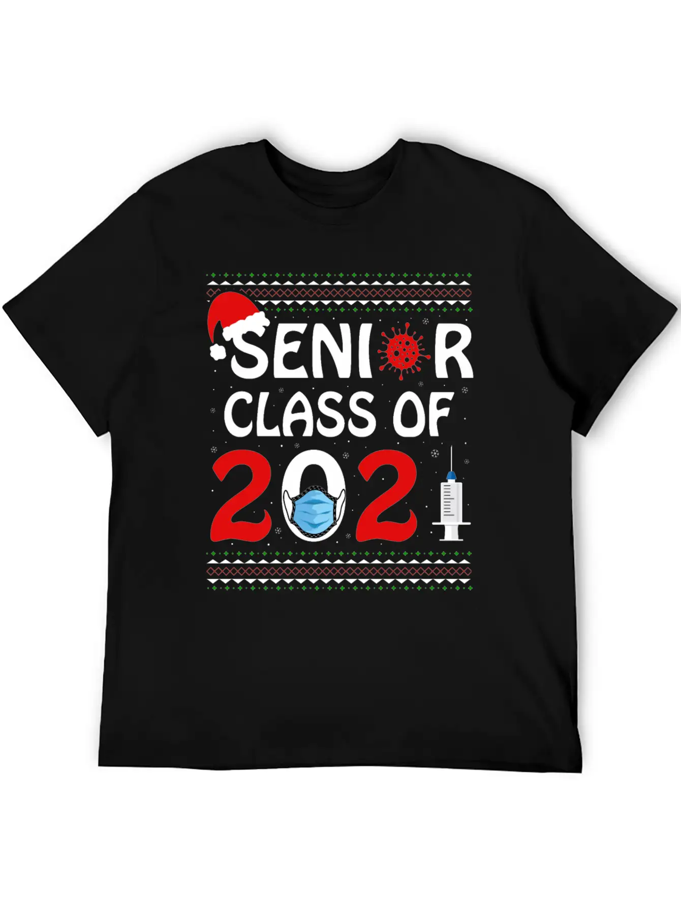 Senior Class Of 2021 Christmas Tshirt Unisex Short Sleeve Soft Cotton T-Shirt – Casual Everyday Wear