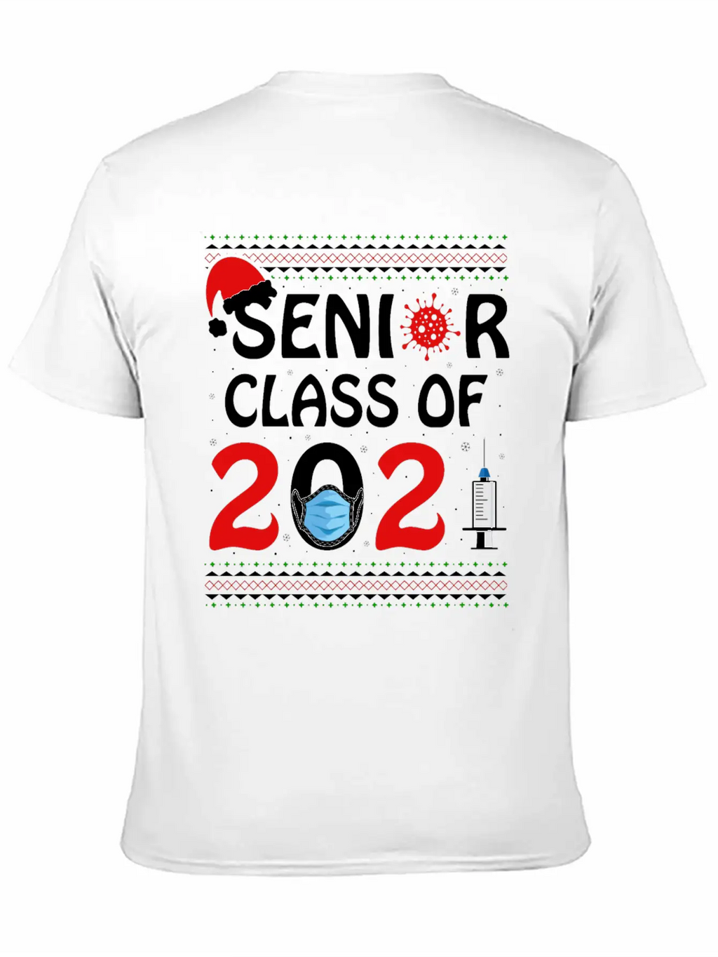 Senior Class Of 2021 Christmas Tshirt Unisex Short Sleeve Soft Cotton T-Shirt – Casual Everyday Wear