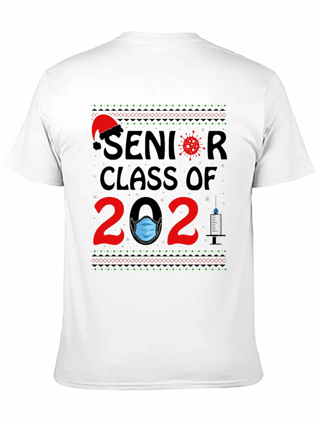 Senior Class Of 2021 Christmas Tshirt Unisex Short Sleeve Soft Cotton T-Shirt – Casual Everyday Wear