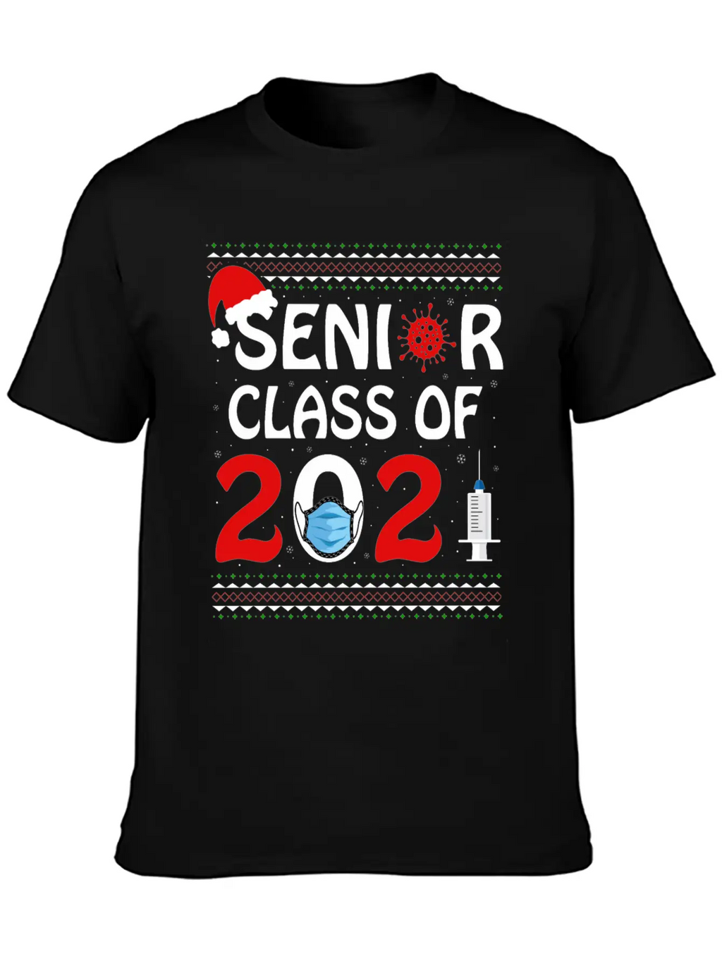 Senior Class Of 2021 Christmas Tshirt Unisex Short Sleeve Soft Cotton T-Shirt – Casual Everyday Wear