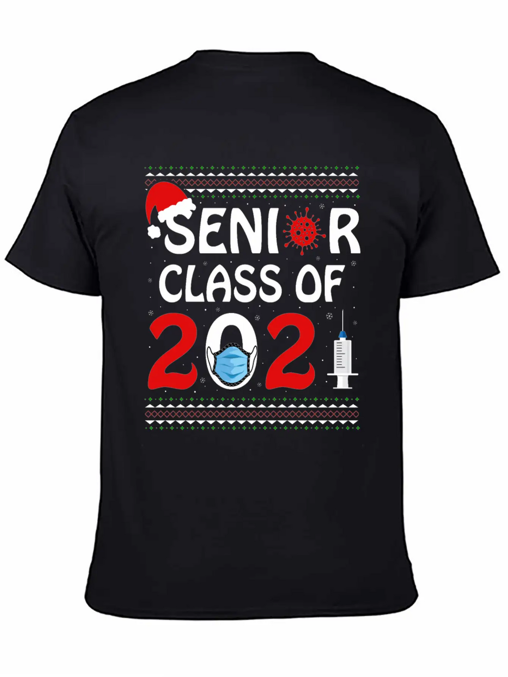 Senior Class Of 2021 Christmas Tshirt Unisex Short Sleeve Soft Cotton T-Shirt – Casual Everyday Wear