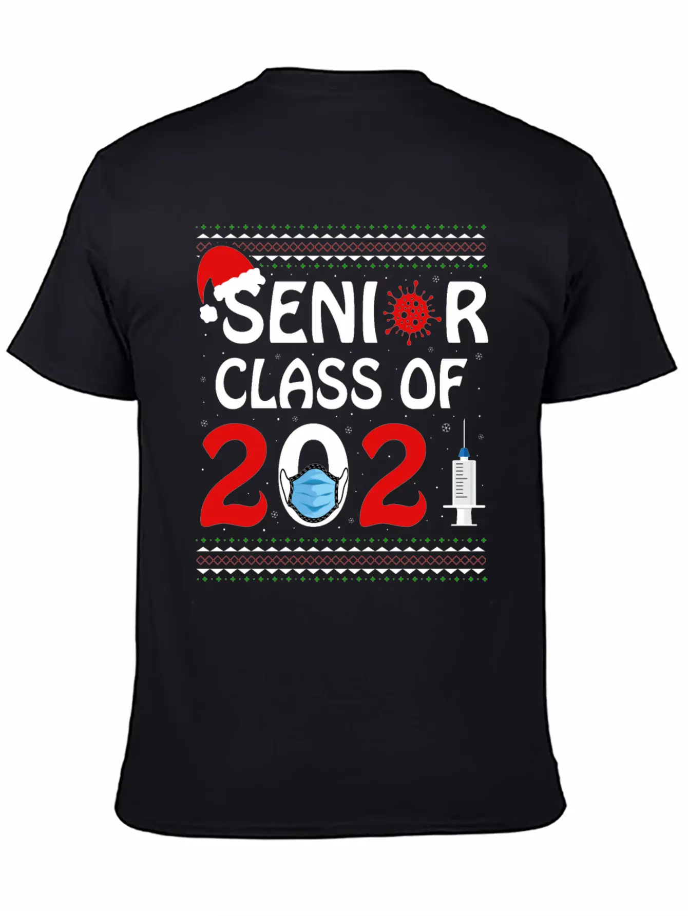 Senior Class Of 2021 Christmas Tshirt Unisex Short Sleeve Soft Cotton T-Shirt – Casual Everyday Wear