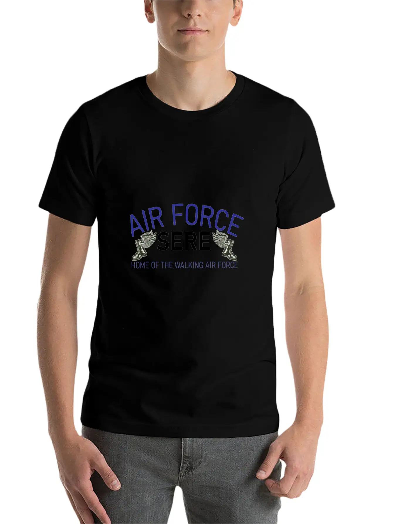Sere The Walking Air Force Unisex Short Sleeve Soft Cotton T-Shirt – Casual Everyday Wear