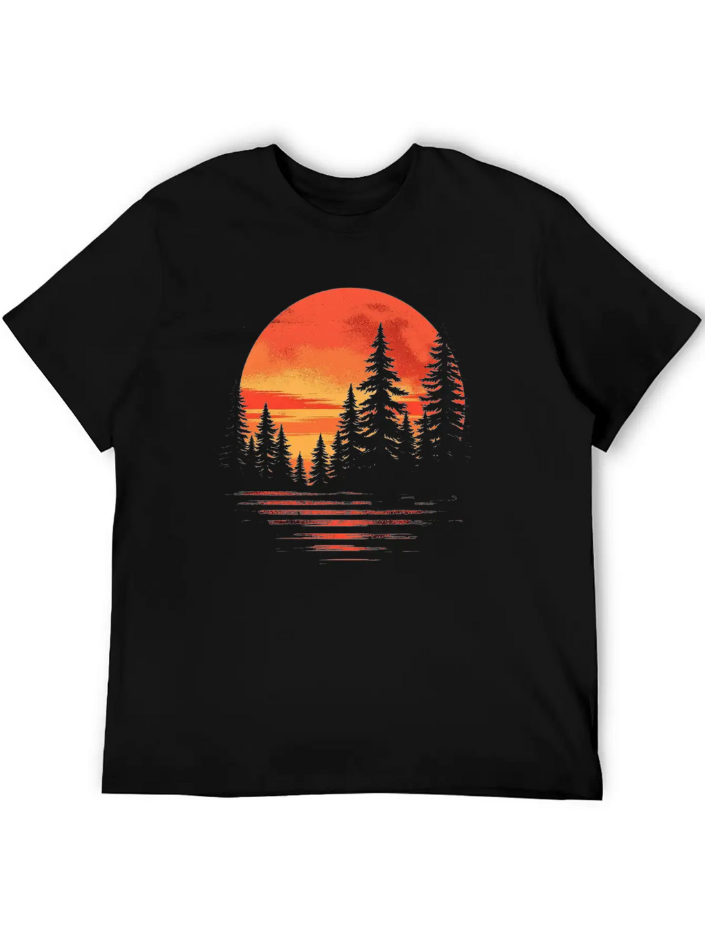 Serene Forest Sunset Unisex Casual T-Shirt – Clean Design For Daily Comfort