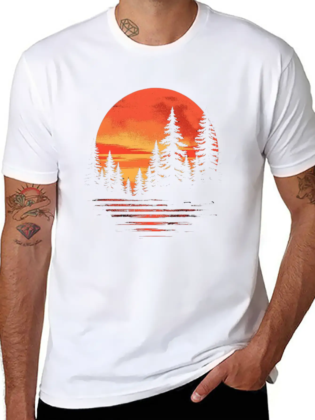 Serene Forest Sunset Unisex Casual T-Shirt – Clean Design For Daily Comfort