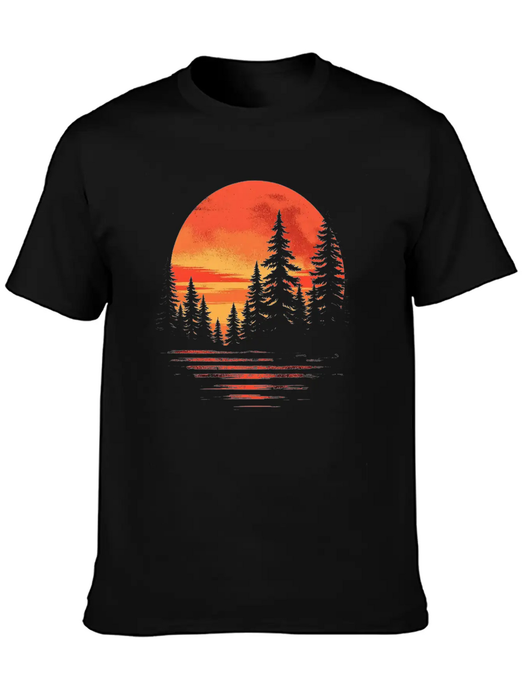 Serene Forest Sunset Unisex Casual T-Shirt – Clean Design For Daily Comfort