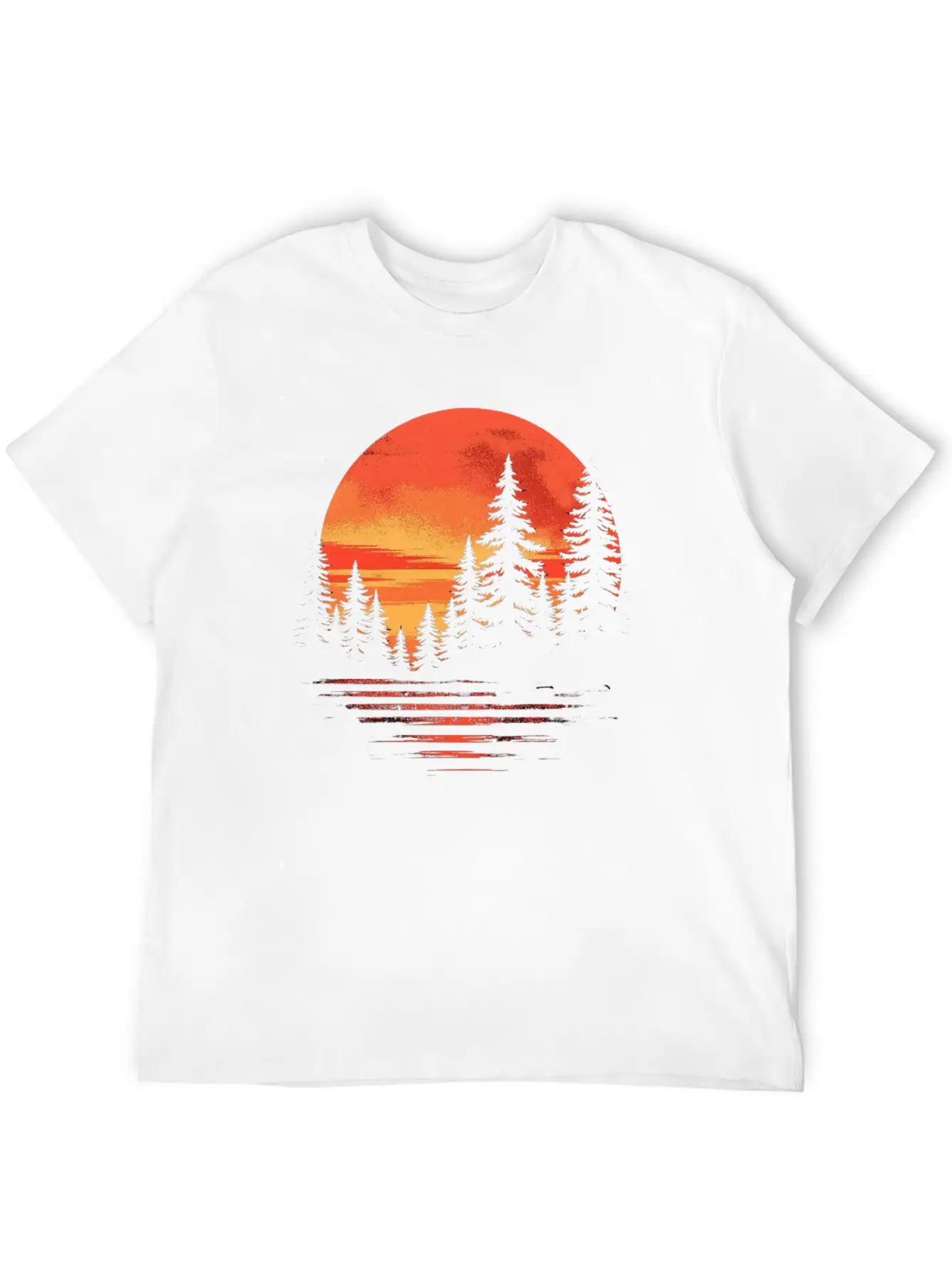 Serene Forest Sunset Unisex Casual T-Shirt – Clean Design For Daily Comfort