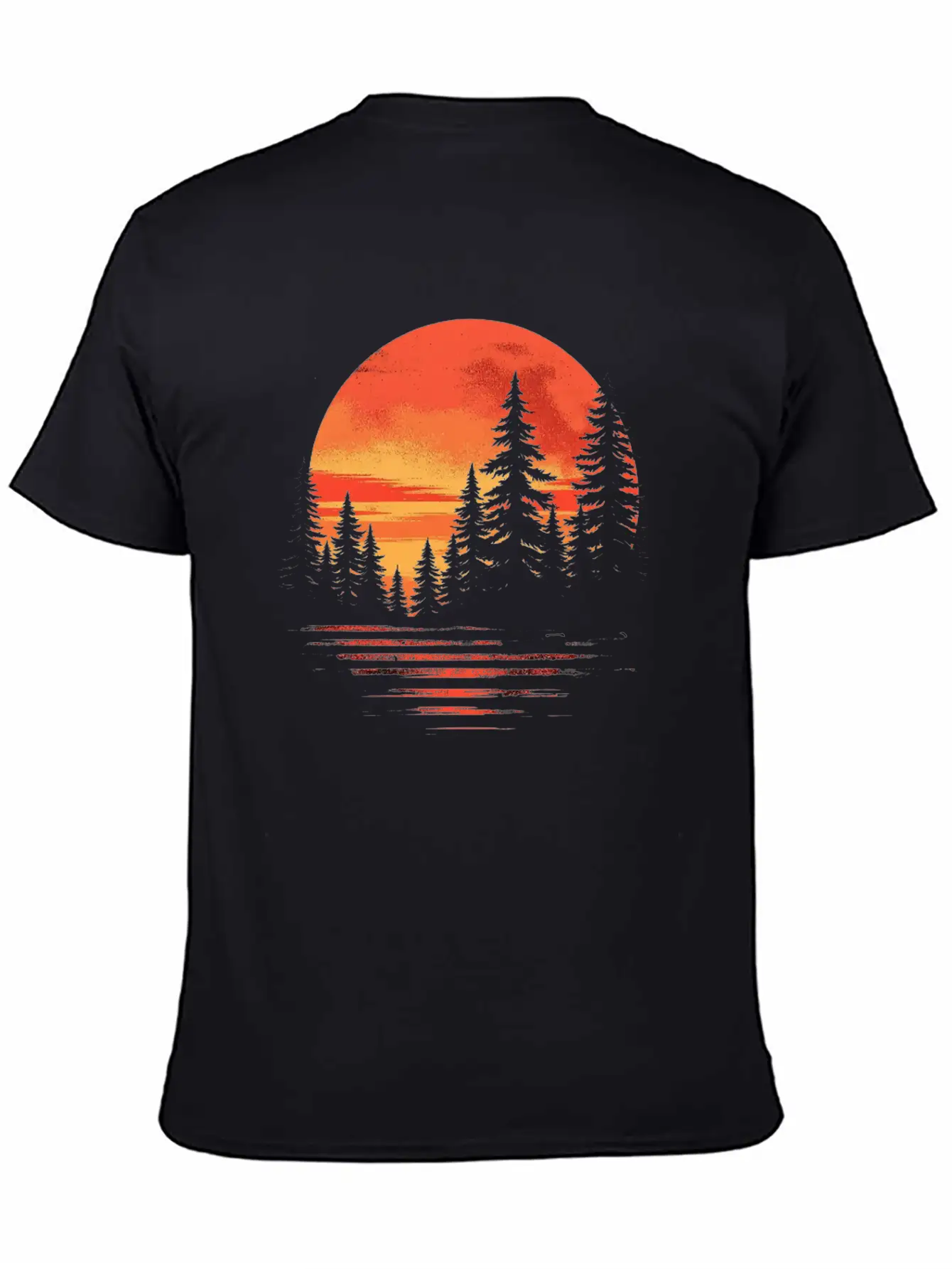 Serene Forest Sunset Unisex Casual T-Shirt – Clean Design For Daily Comfort