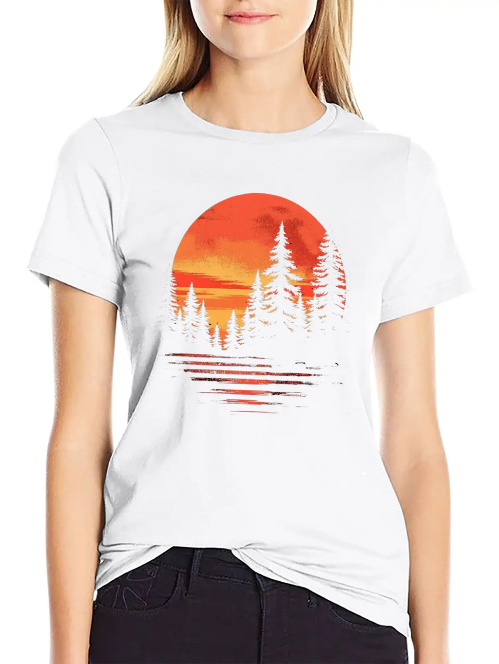 Serene Forest Sunset Unisex Casual T-Shirt – Clean Design For Daily Comfort