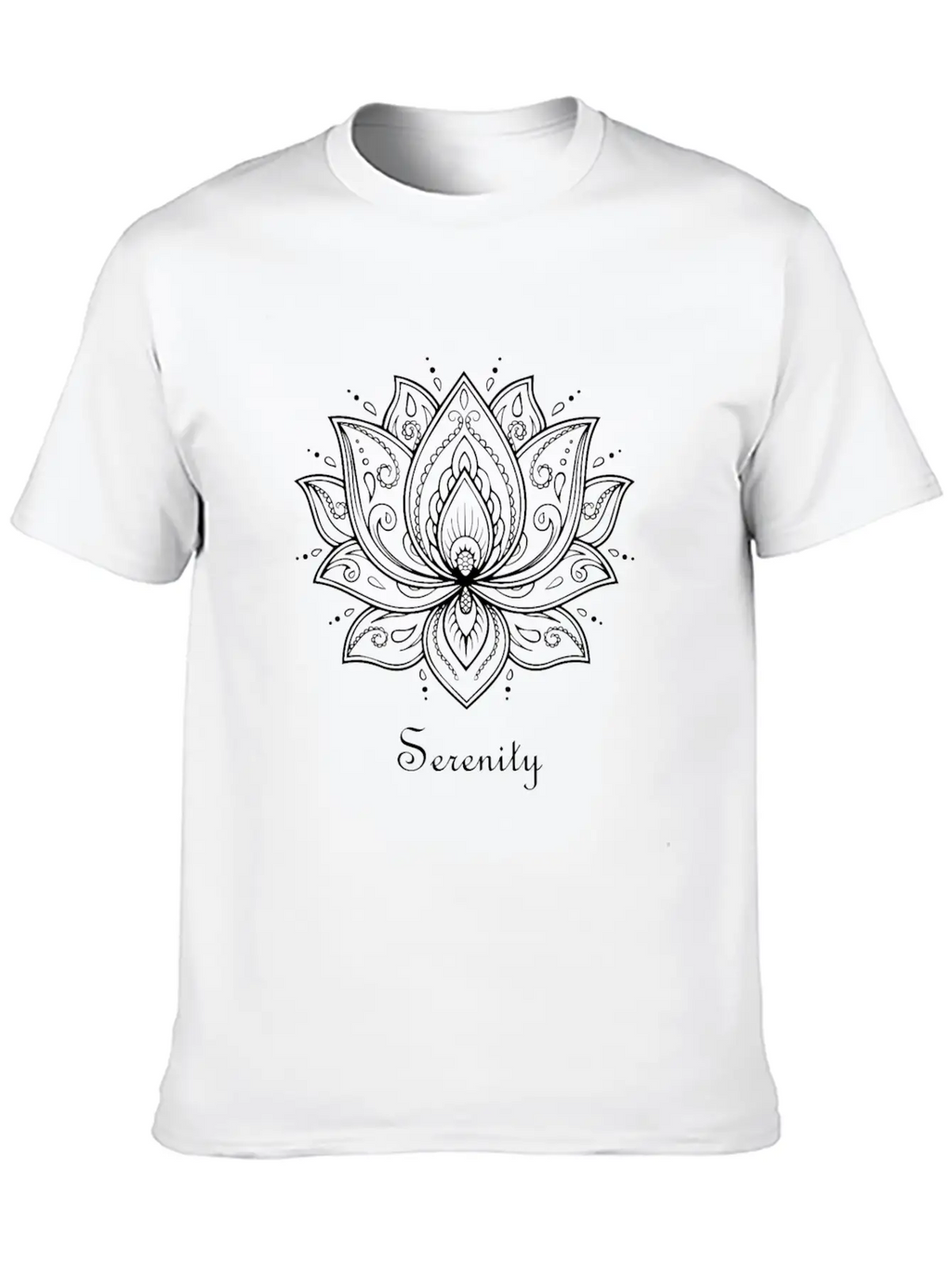 Serenity Lotus Flower Spiritual Yoga Meditation Breathable Soft Cotton T-Shirt – Timeless Casual Look
