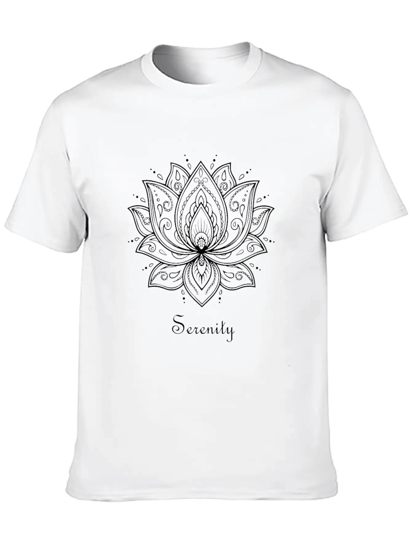 Serenity Lotus Flower Spiritual Yoga Meditation Breathable Soft Cotton T-Shirt – Timeless Casual Look