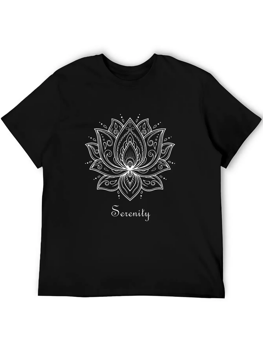Serenity Lotus Flower Spiritual Yoga Meditation Breathable Soft Cotton T-Shirt – Timeless Casual Look