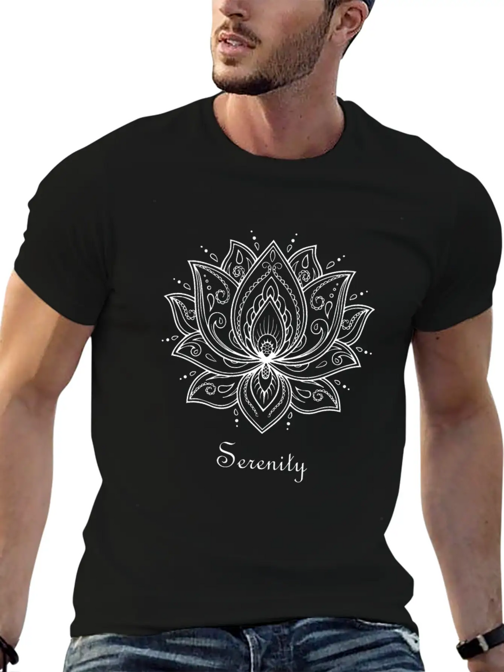 Serenity Lotus Flower Spiritual Yoga Meditation Breathable Soft Cotton T-Shirt – Timeless Casual Look