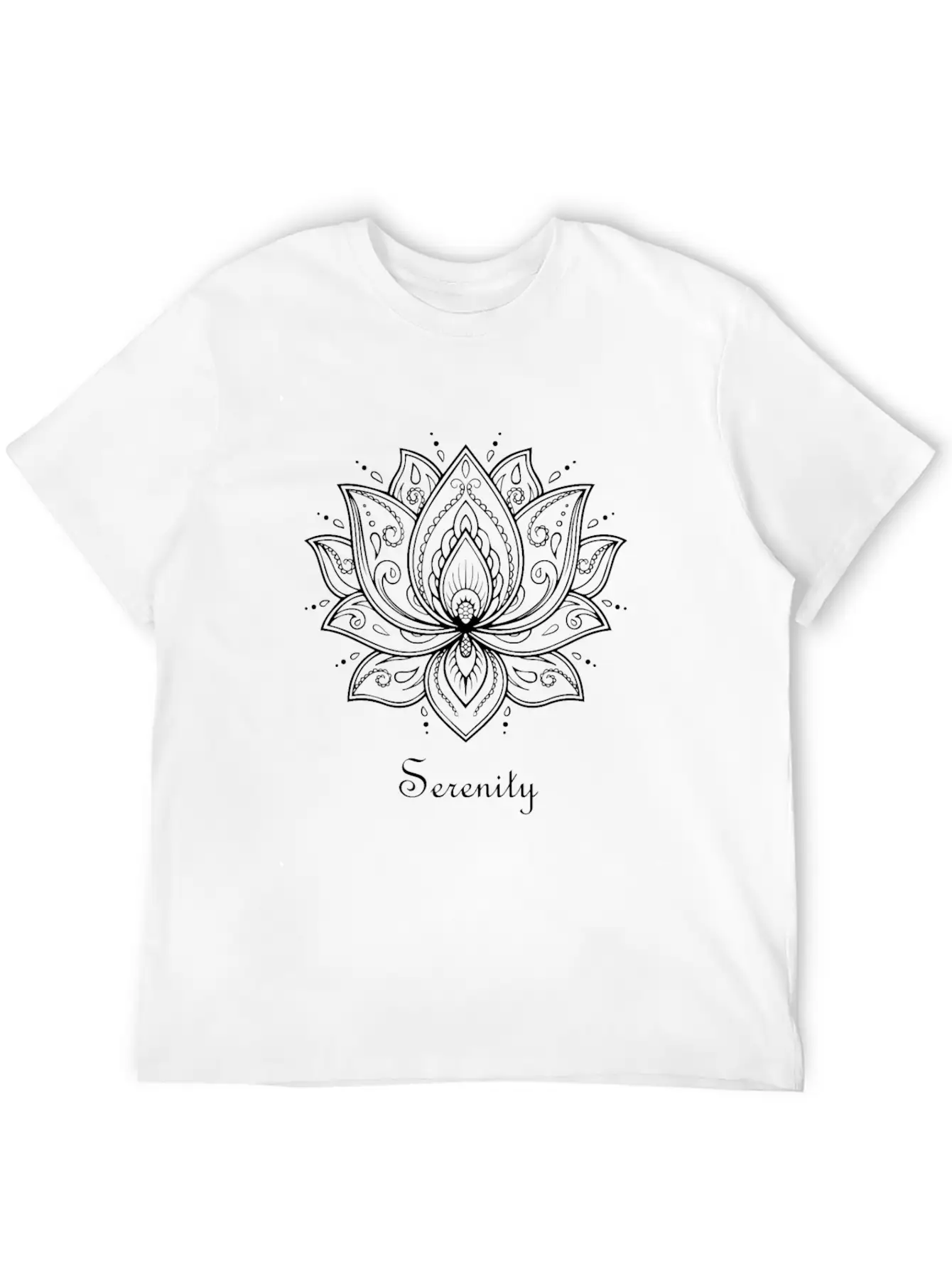 Serenity Lotus Flower Spiritual Yoga Meditation Breathable Soft Cotton T-Shirt – Timeless Casual Look