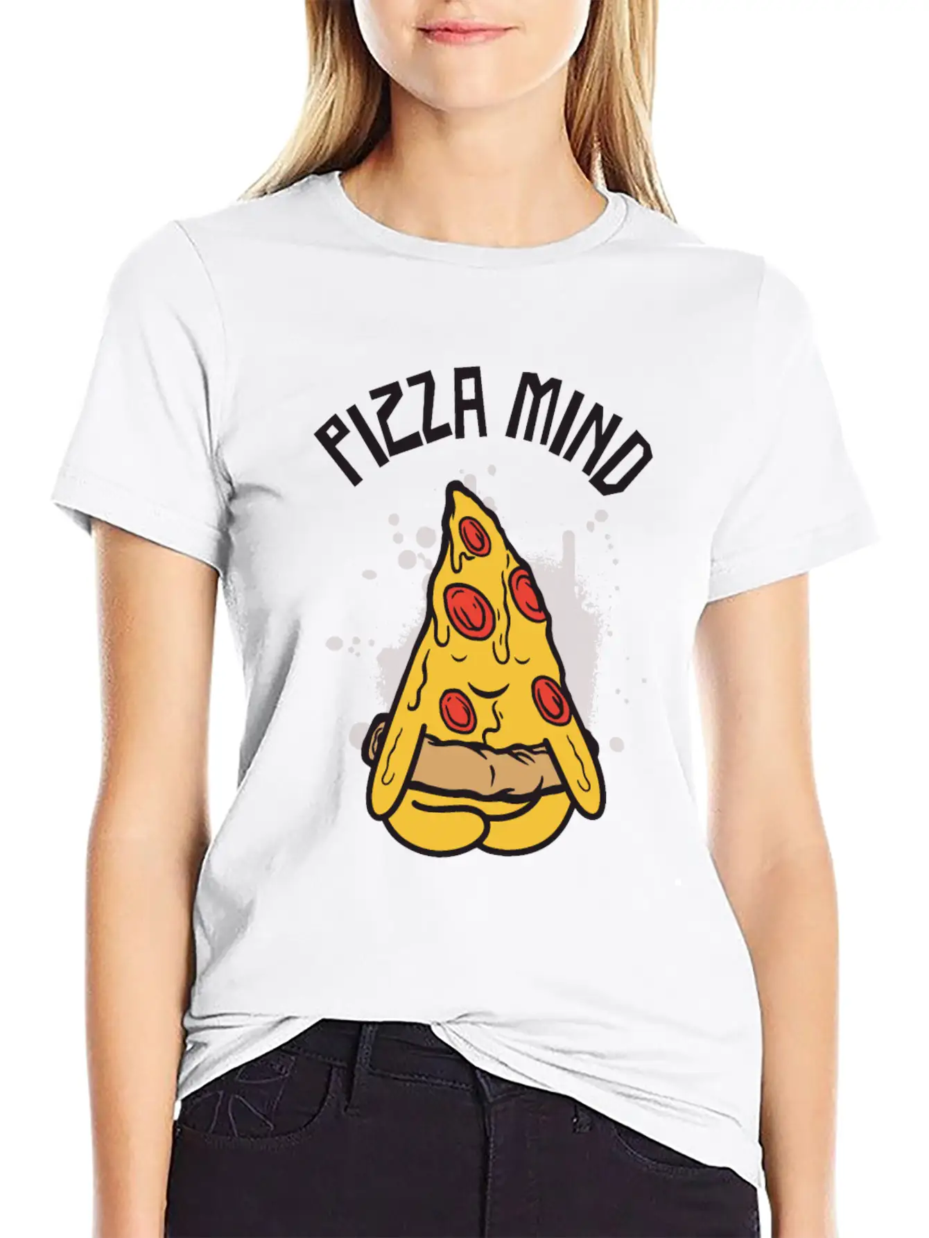Serenity Pizza Meditation Yoga Pizza Lover Yoga Essential Cotton Tee For Daily Outfits – Unisex Style