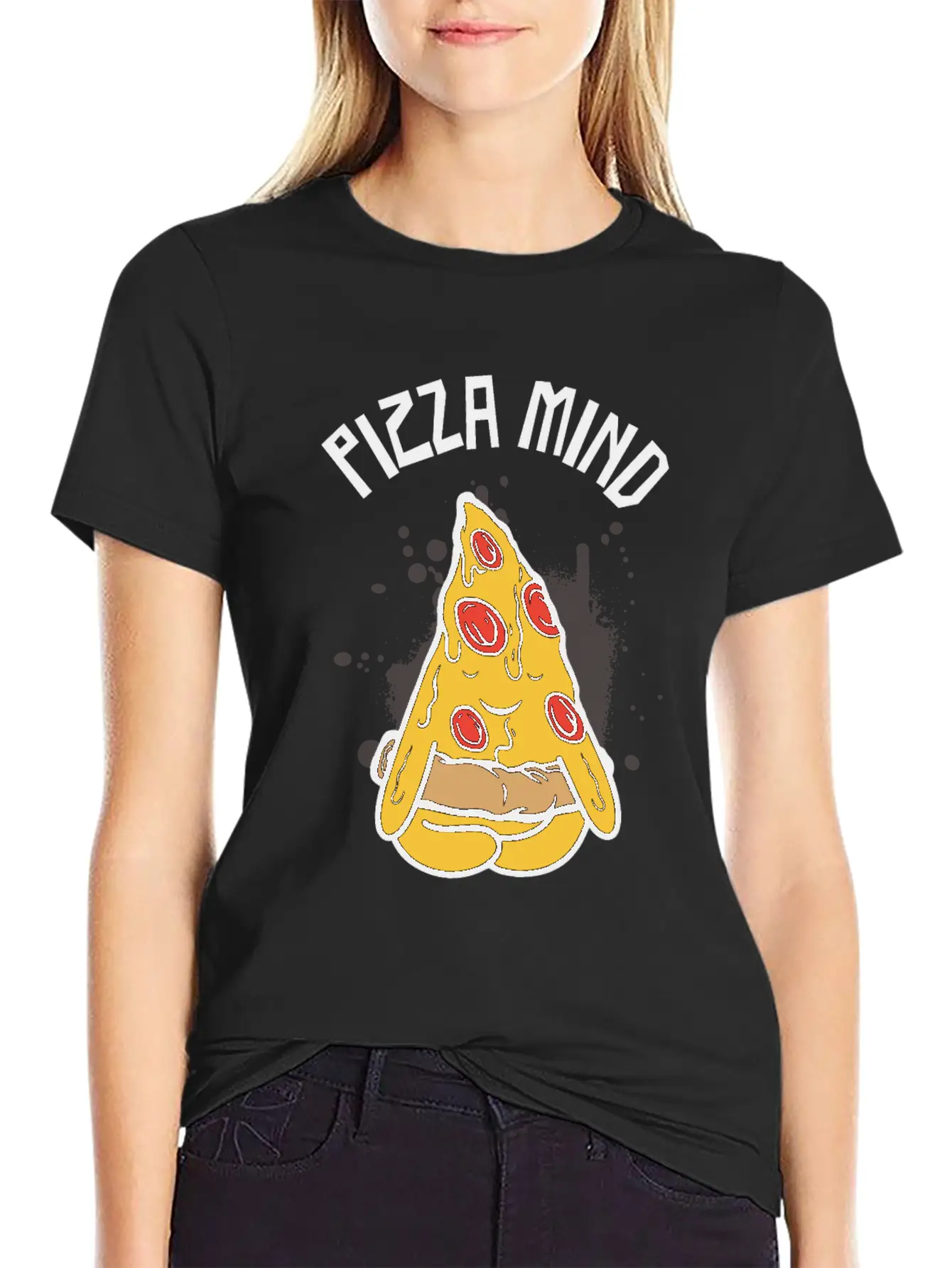 Serenity Pizza Meditation Yoga Pizza Lover Yoga Essential Cotton Tee For Daily Outfits – Unisex Style