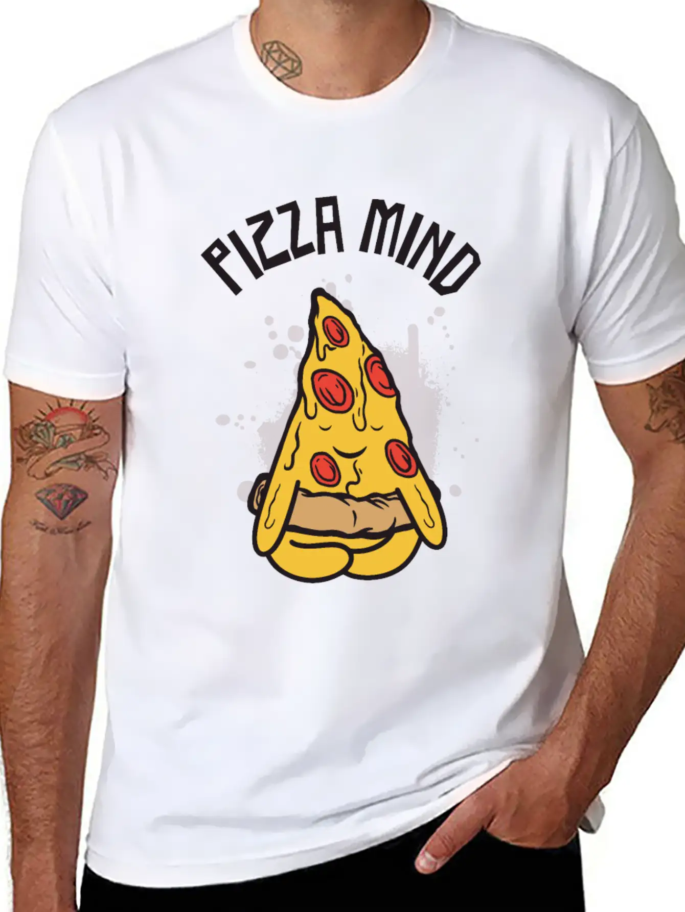 Serenity Pizza Meditation Yoga Pizza Lover Yoga Essential Cotton Tee For Daily Outfits – Unisex Style