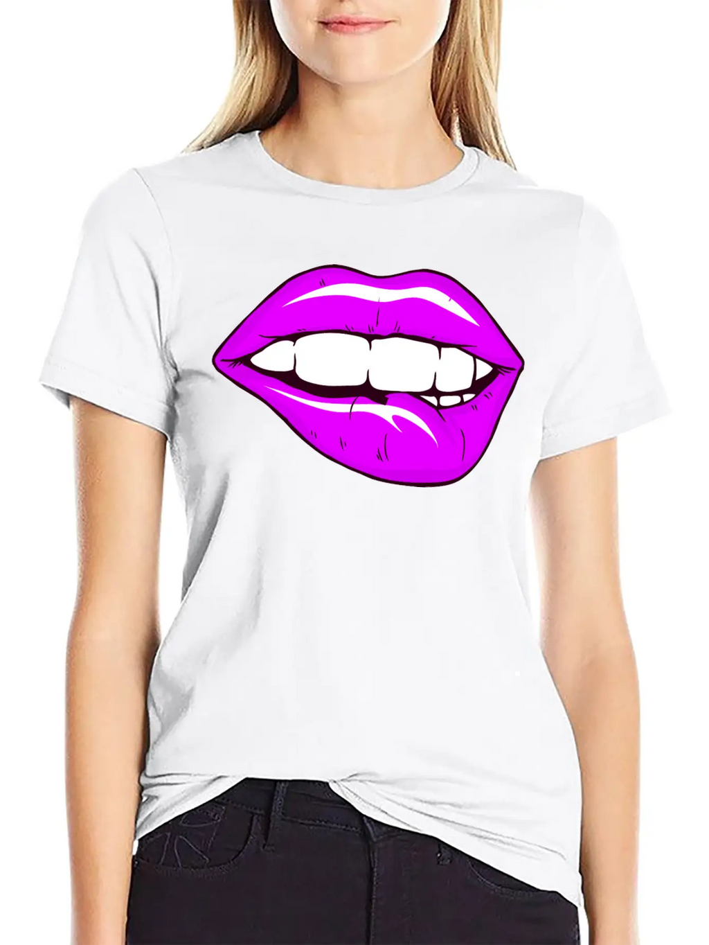 Sexy Lips Mouth Unisex Casual T-Shirt – Clean Design For Daily Comfort