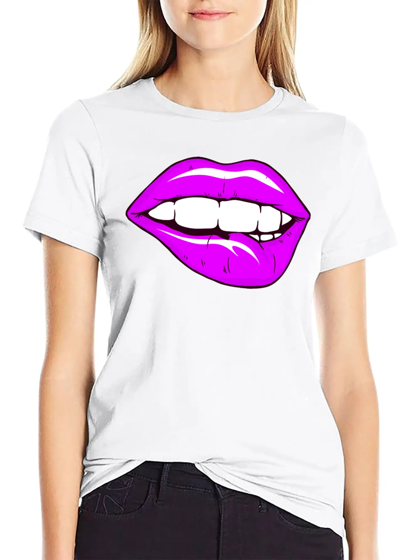 Sexy Lips Mouth Unisex Casual T-Shirt – Clean Design For Daily Comfort