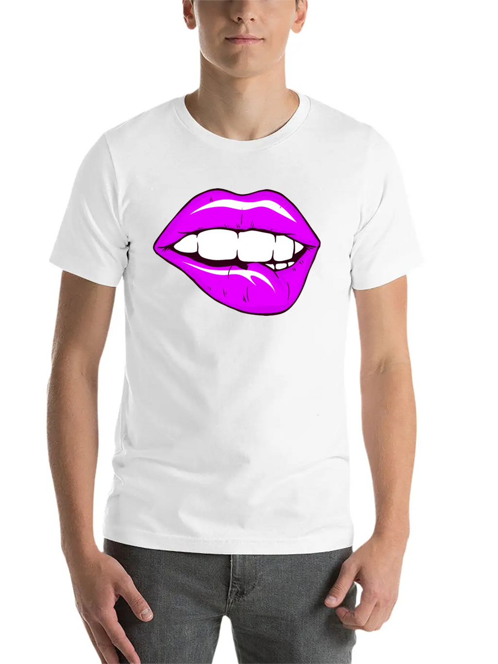 Sexy Lips Mouth Unisex Casual T-Shirt – Clean Design For Daily Comfort