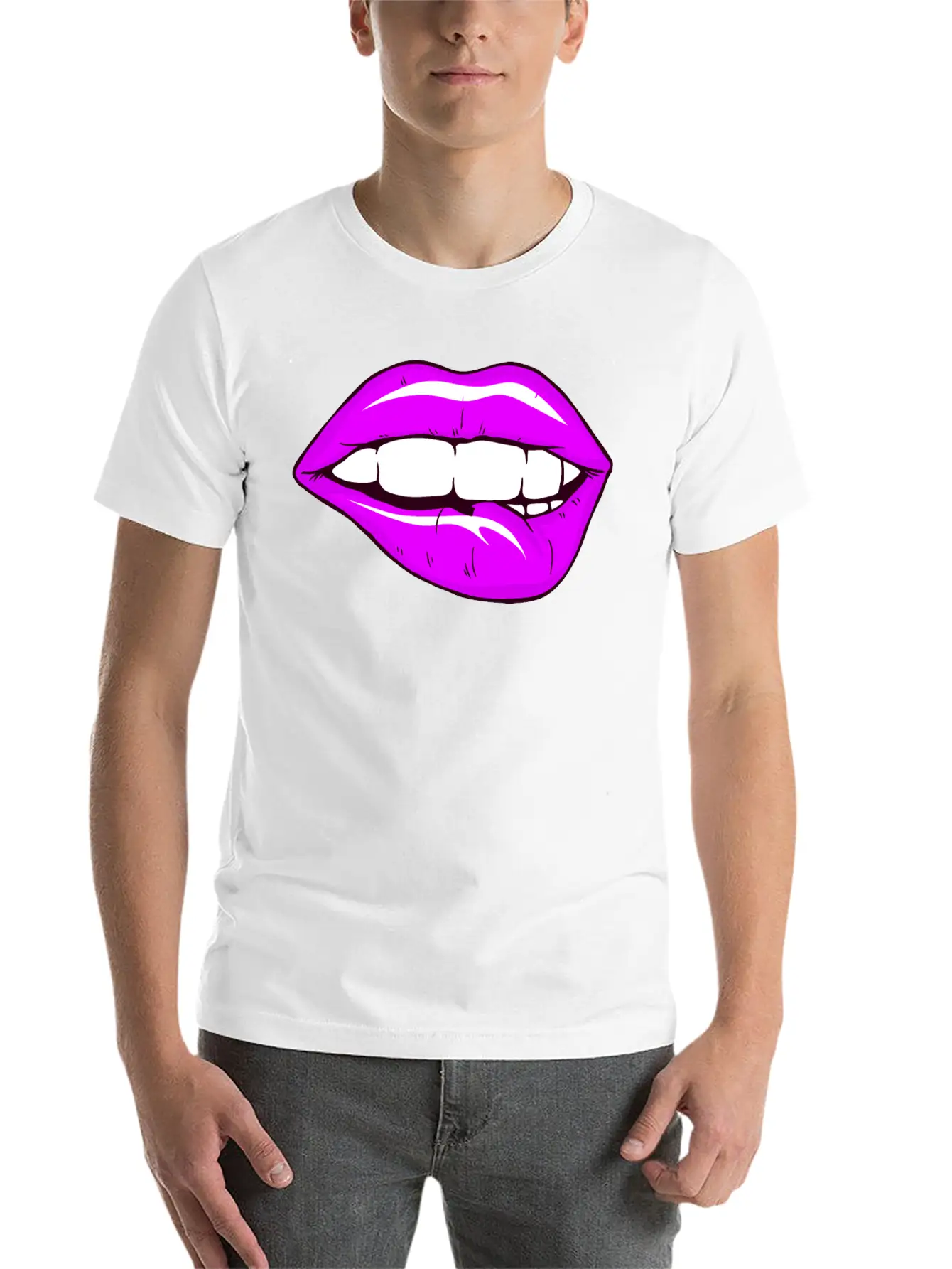 Sexy Lips Mouth Unisex Casual T-Shirt – Clean Design For Daily Comfort