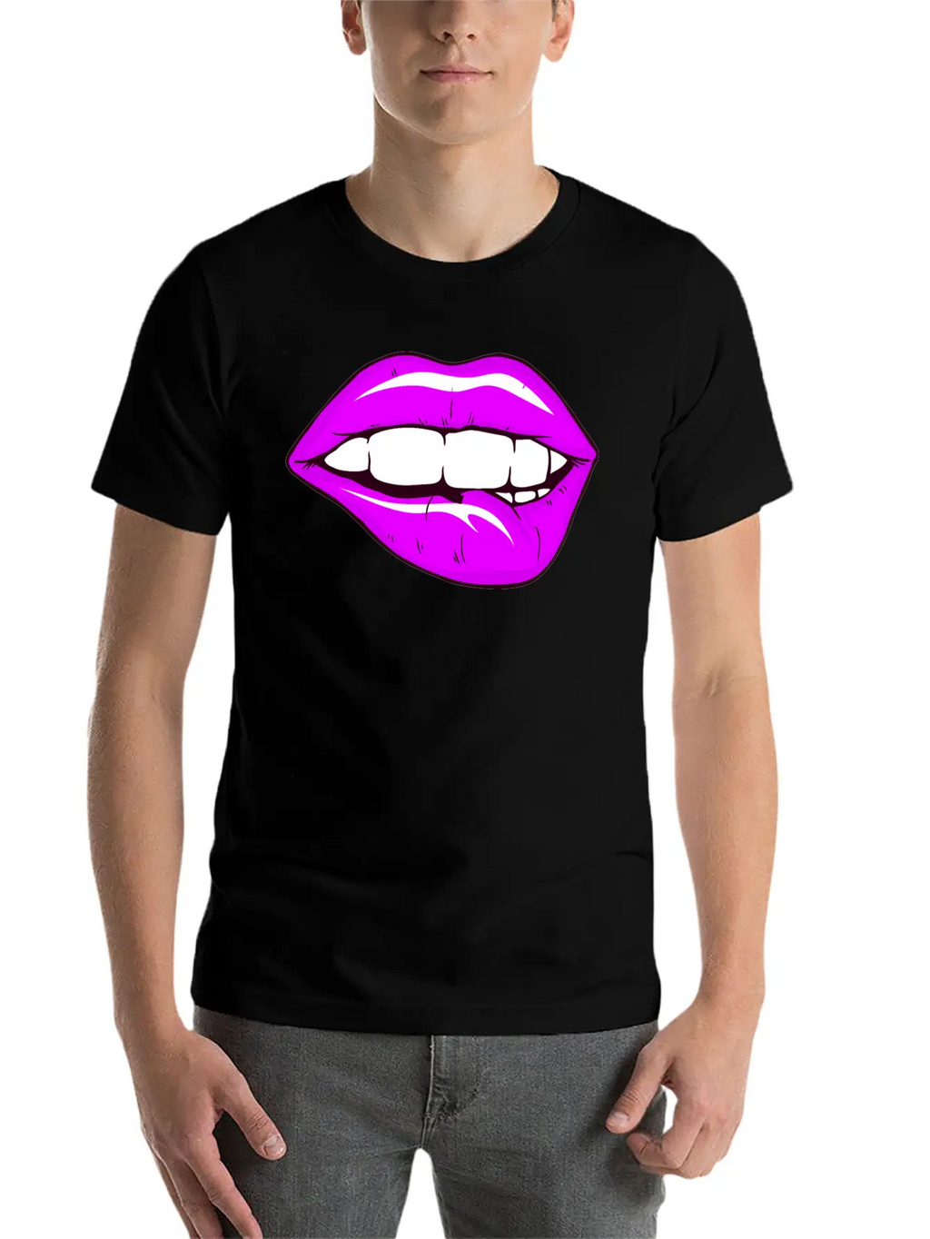 Sexy Lips Mouth Unisex Casual T-Shirt – Clean Design For Daily Comfort