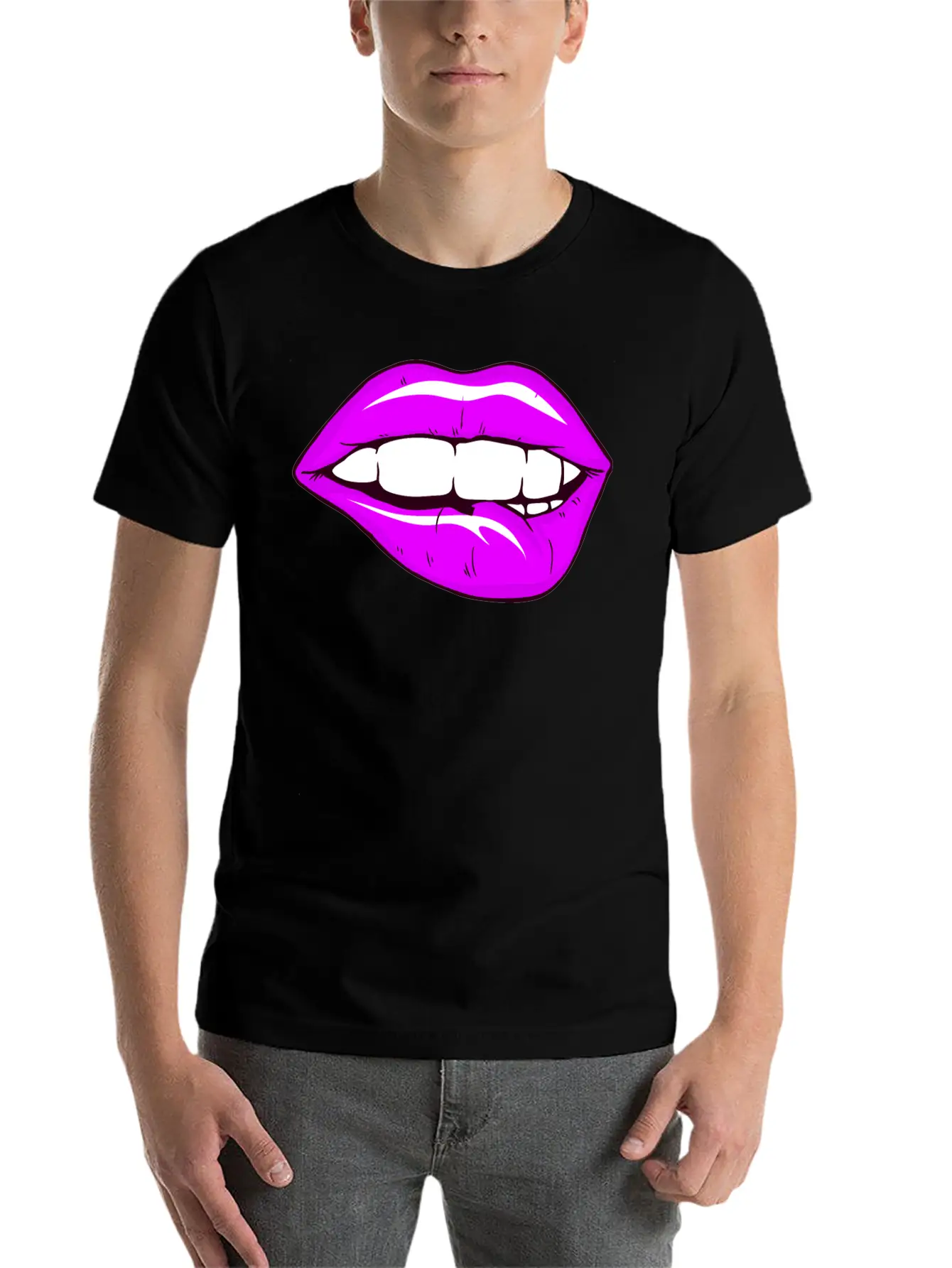 Sexy Lips Mouth Unisex Casual T-Shirt – Clean Design For Daily Comfort