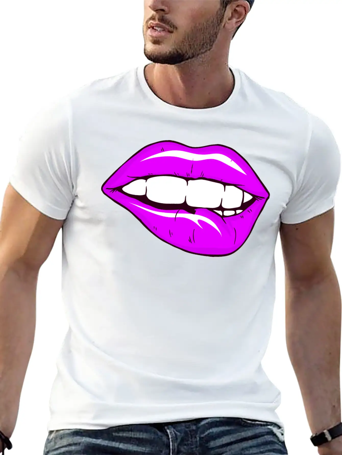 Sexy Lips Mouth Unisex Casual T-Shirt – Clean Design For Daily Comfort