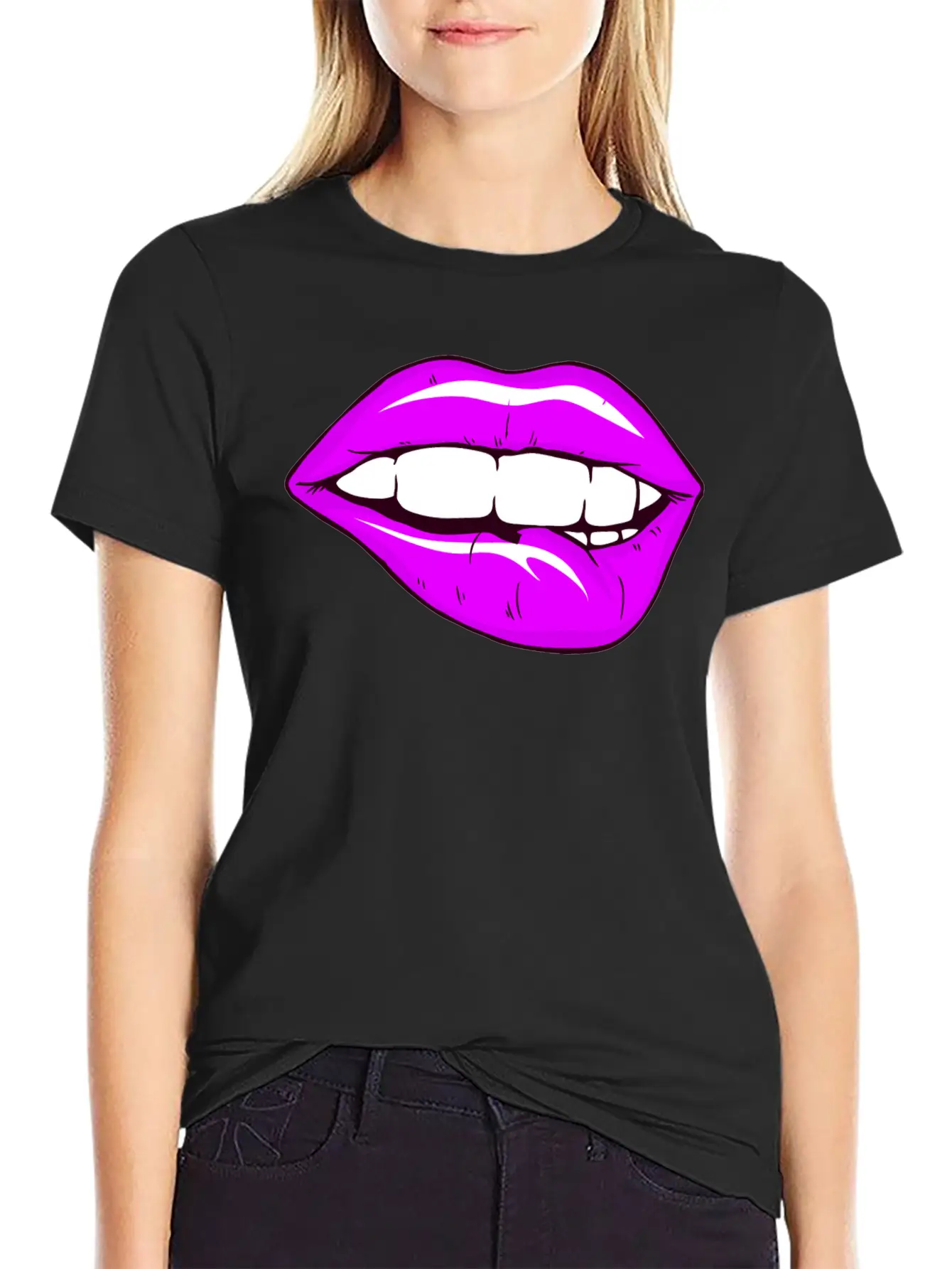 Sexy Lips Mouth Unisex Casual T-Shirt – Clean Design For Daily Comfort