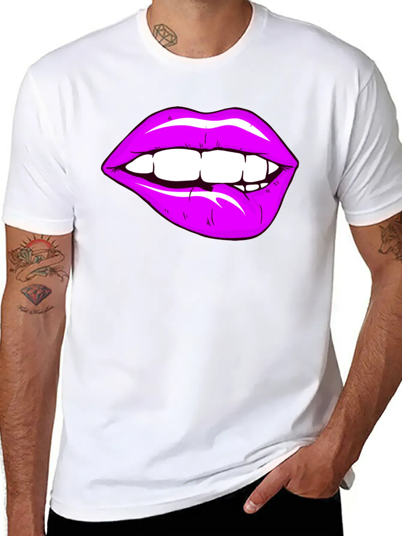 Sexy Lips Mouth Unisex Casual T-Shirt – Clean Design For Daily Comfort