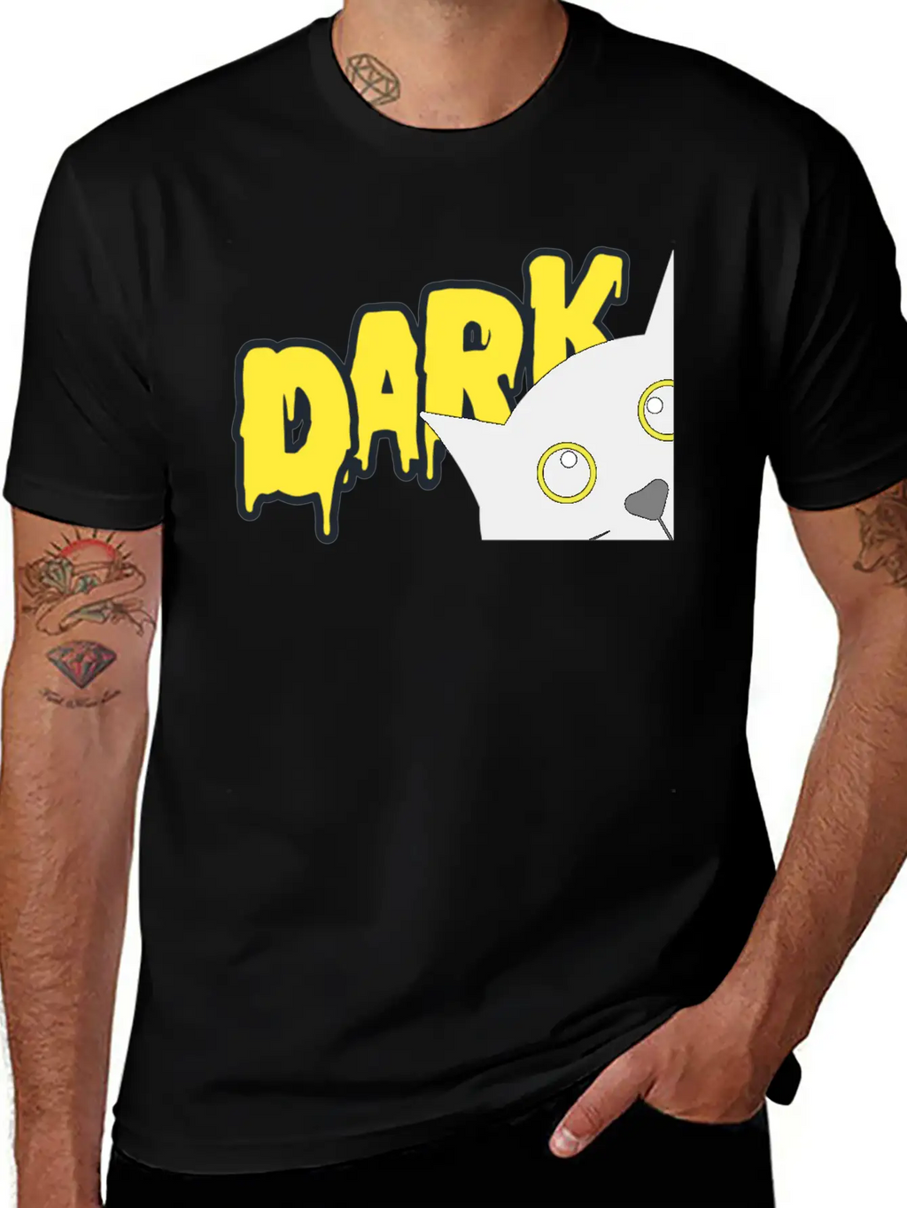 "Shadowed Cat: Embrace The Mystery" Casual Graphic T-Shirt – Simple And Comfortable Daily Wear