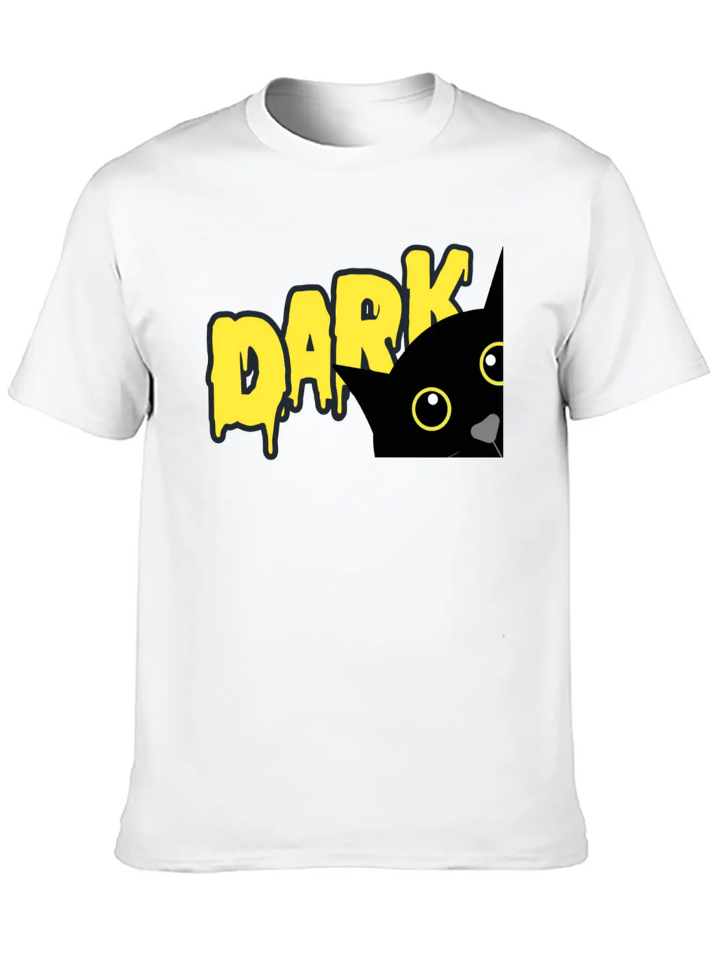 "Shadowed Cat: Embrace The Mystery" Casual Graphic T-Shirt – Simple And Comfortable Daily Wear