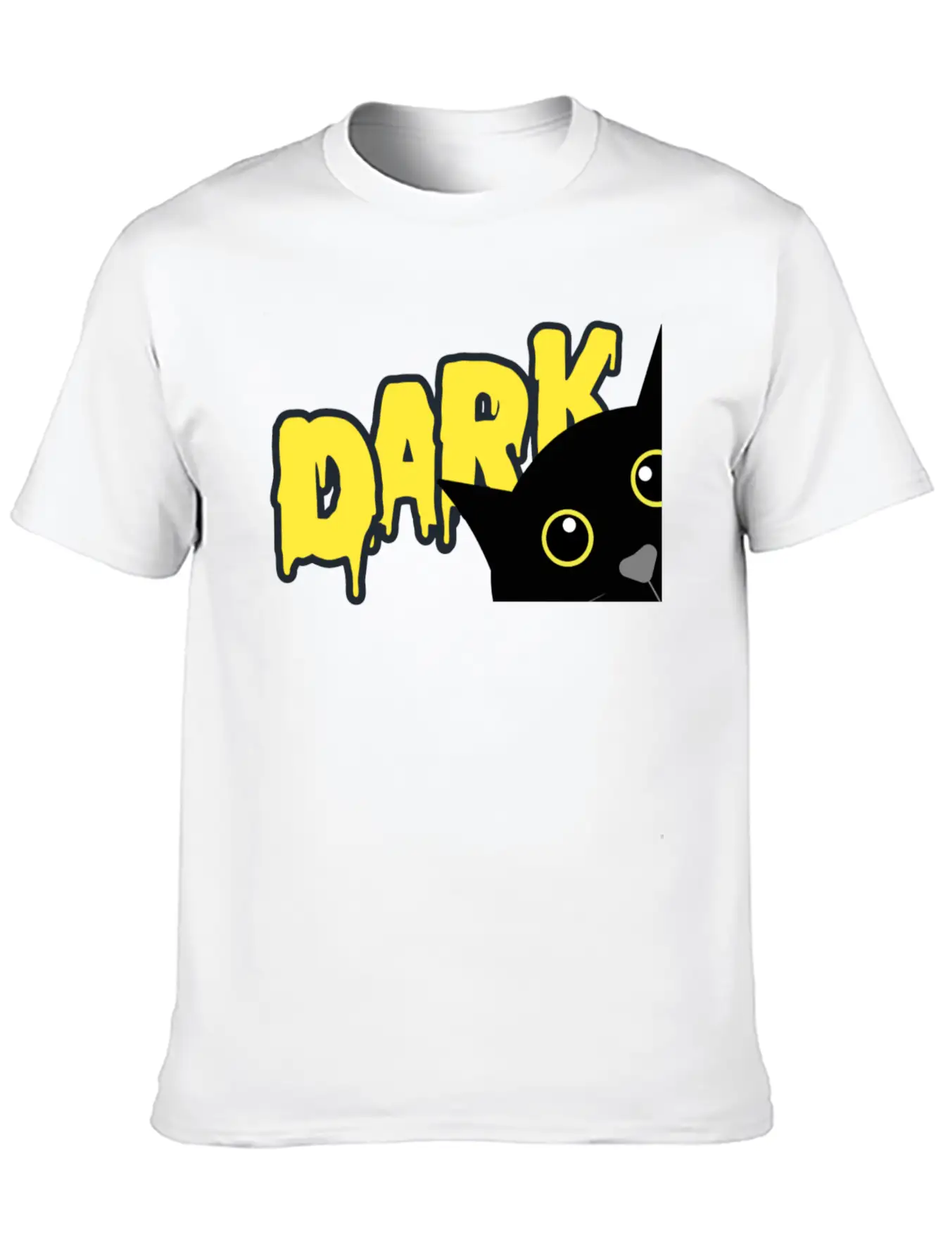 "Shadowed Cat: Embrace The Mystery" Casual Graphic T-Shirt – Simple And Comfortable Daily Wear