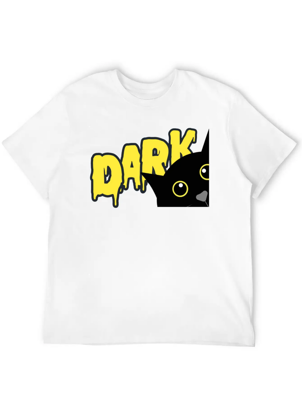 "Shadowed Cat: Embrace The Mystery" Casual Graphic T-Shirt – Simple And Comfortable Daily Wear