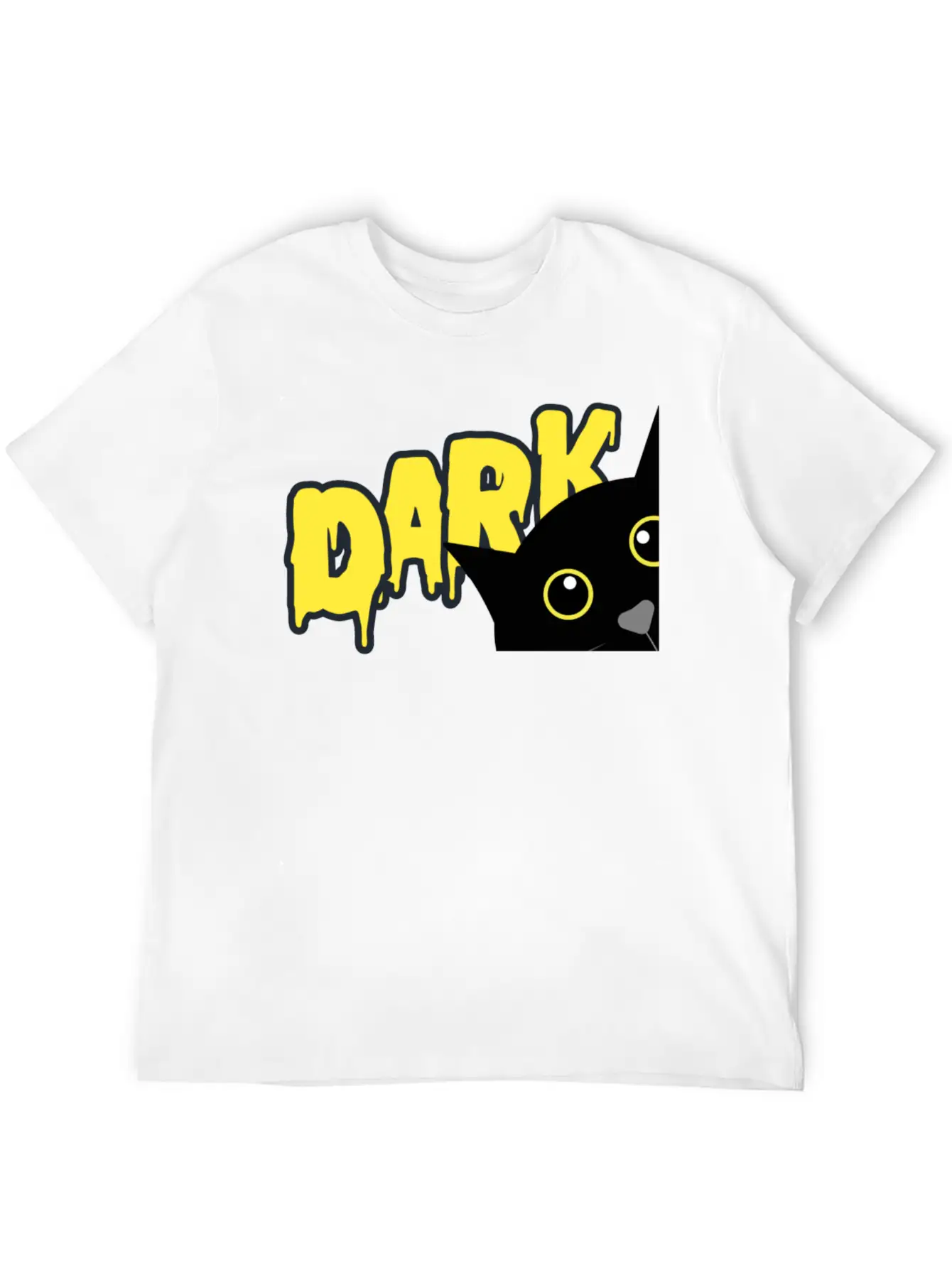 "Shadowed Cat: Embrace The Mystery" Casual Graphic T-Shirt – Simple And Comfortable Daily Wear