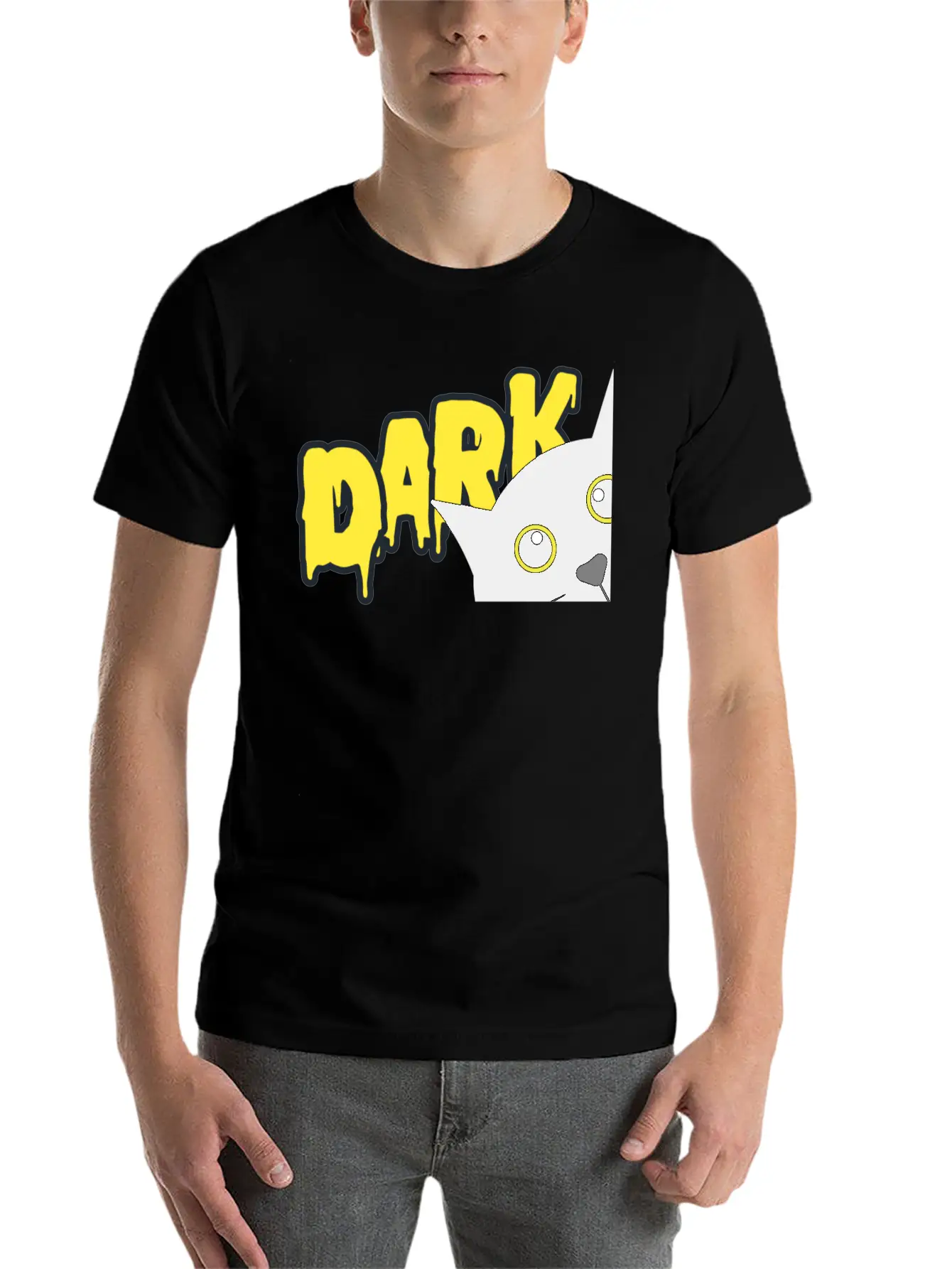 "Shadowed Cat: Embrace The Mystery" Casual Graphic T-Shirt – Simple And Comfortable Daily Wear