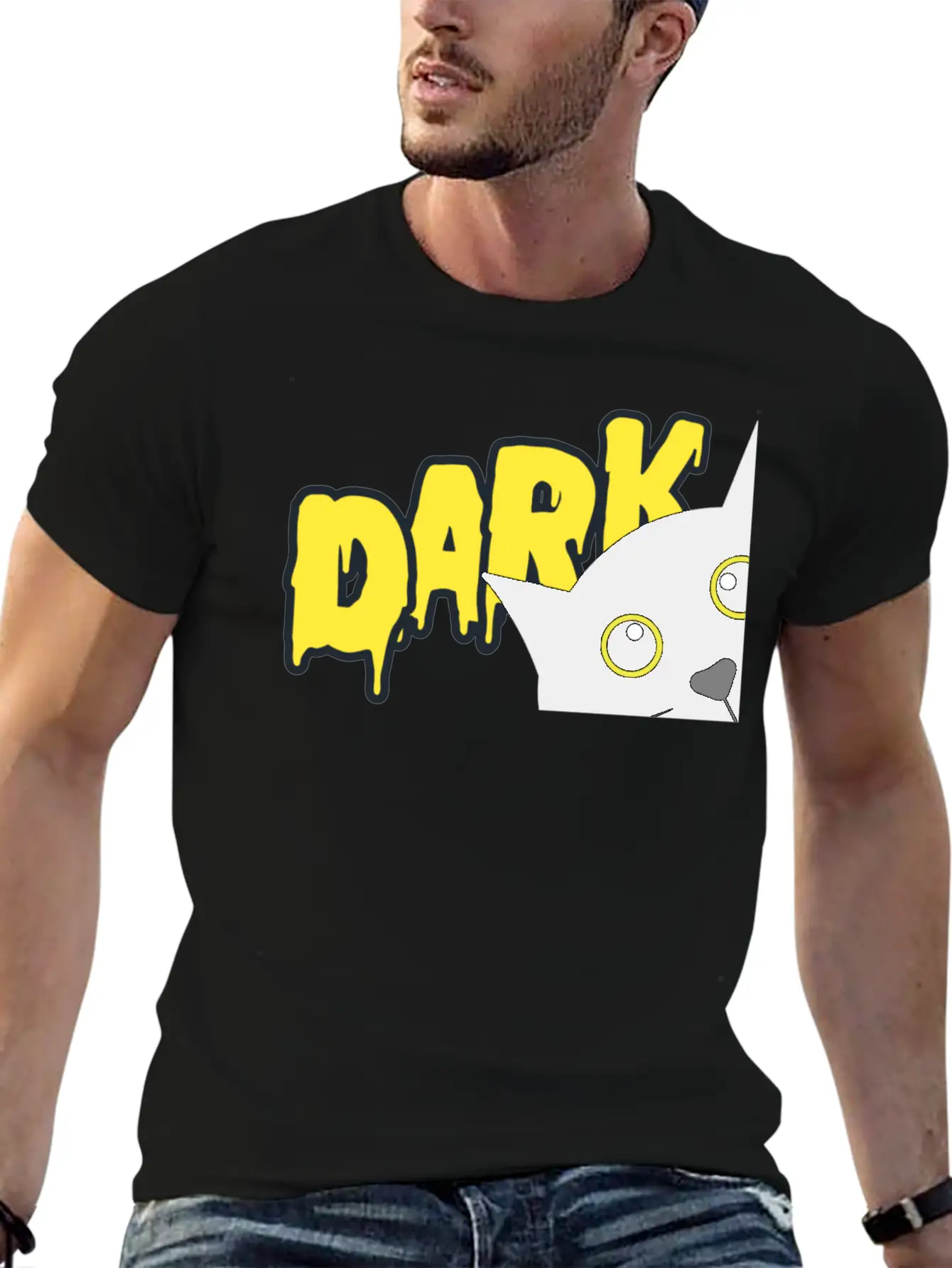 "Shadowed Cat: Embrace The Mystery" Casual Graphic T-Shirt – Simple And Comfortable Daily Wear