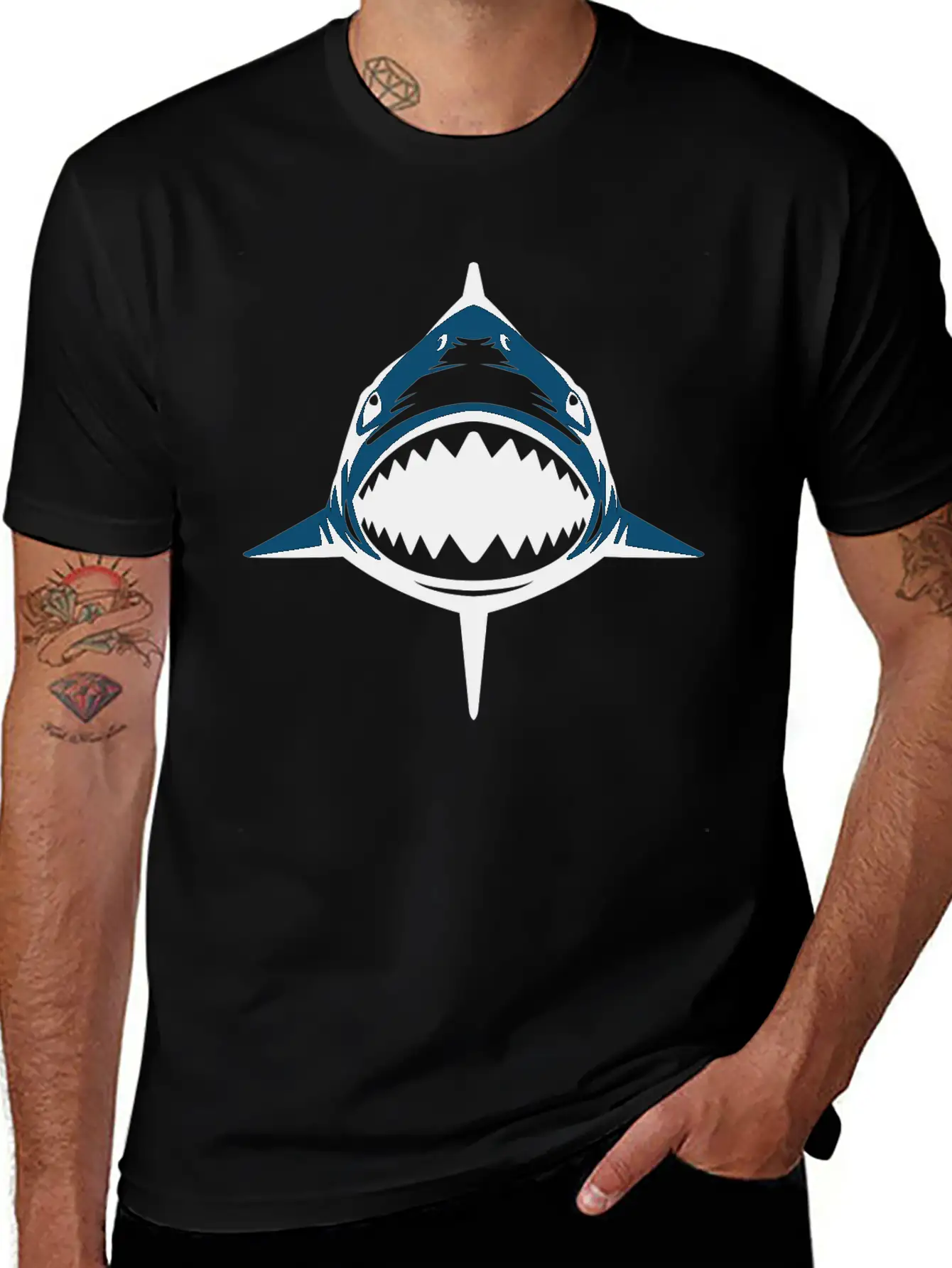 (shark) Breathable Soft Cotton T-Shirt – Timeless Casual Look