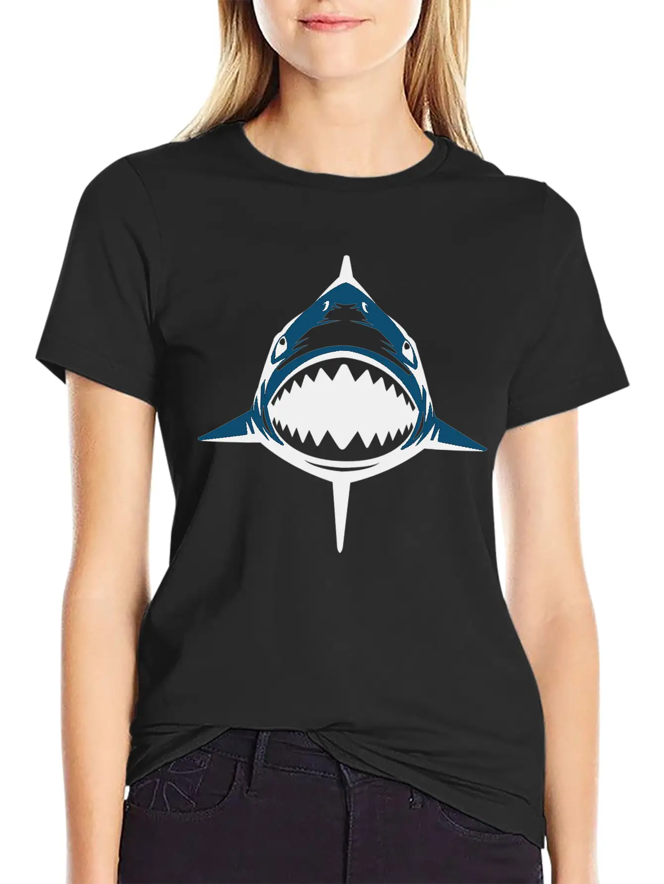 (shark) Breathable Soft Cotton T-Shirt – Timeless Casual Look