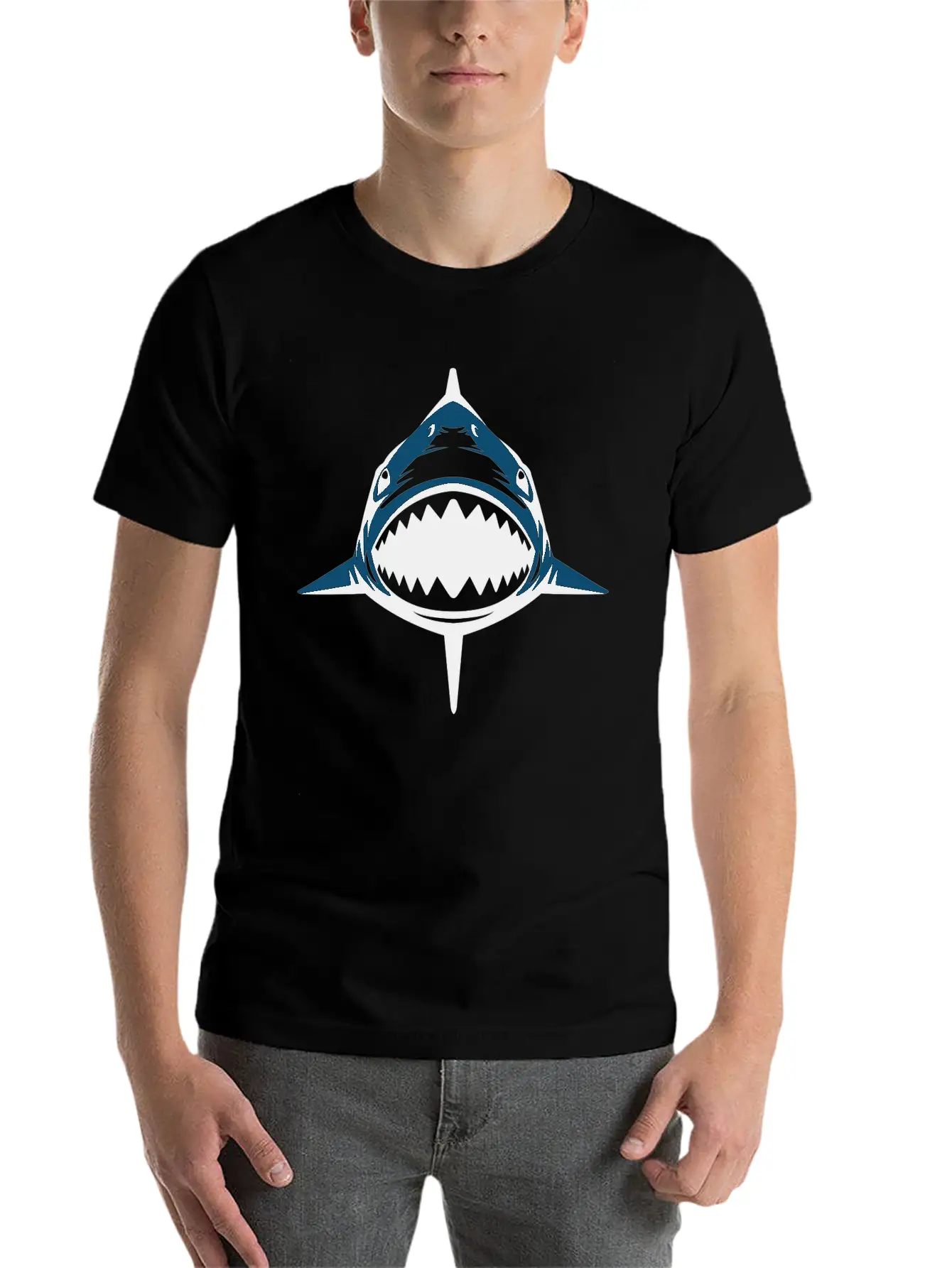 (shark) Breathable Soft Cotton T-Shirt – Timeless Casual Look
