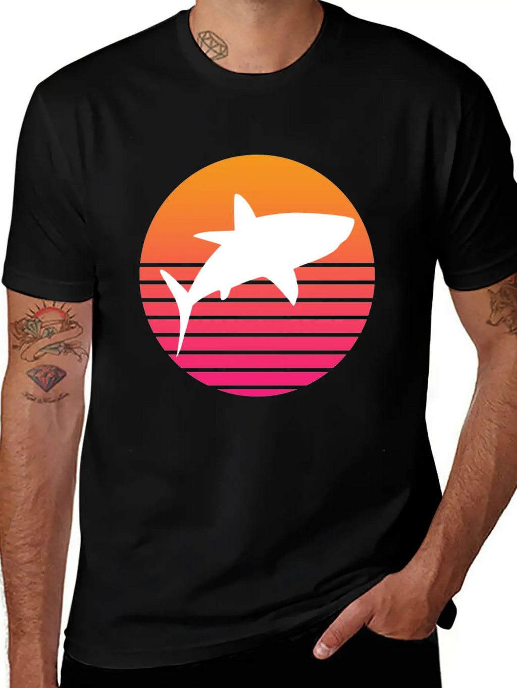 Shark Retro Shark Save The Sharks Unisex Short Sleeve Soft Cotton T-Shirt – Casual Everyday Wear