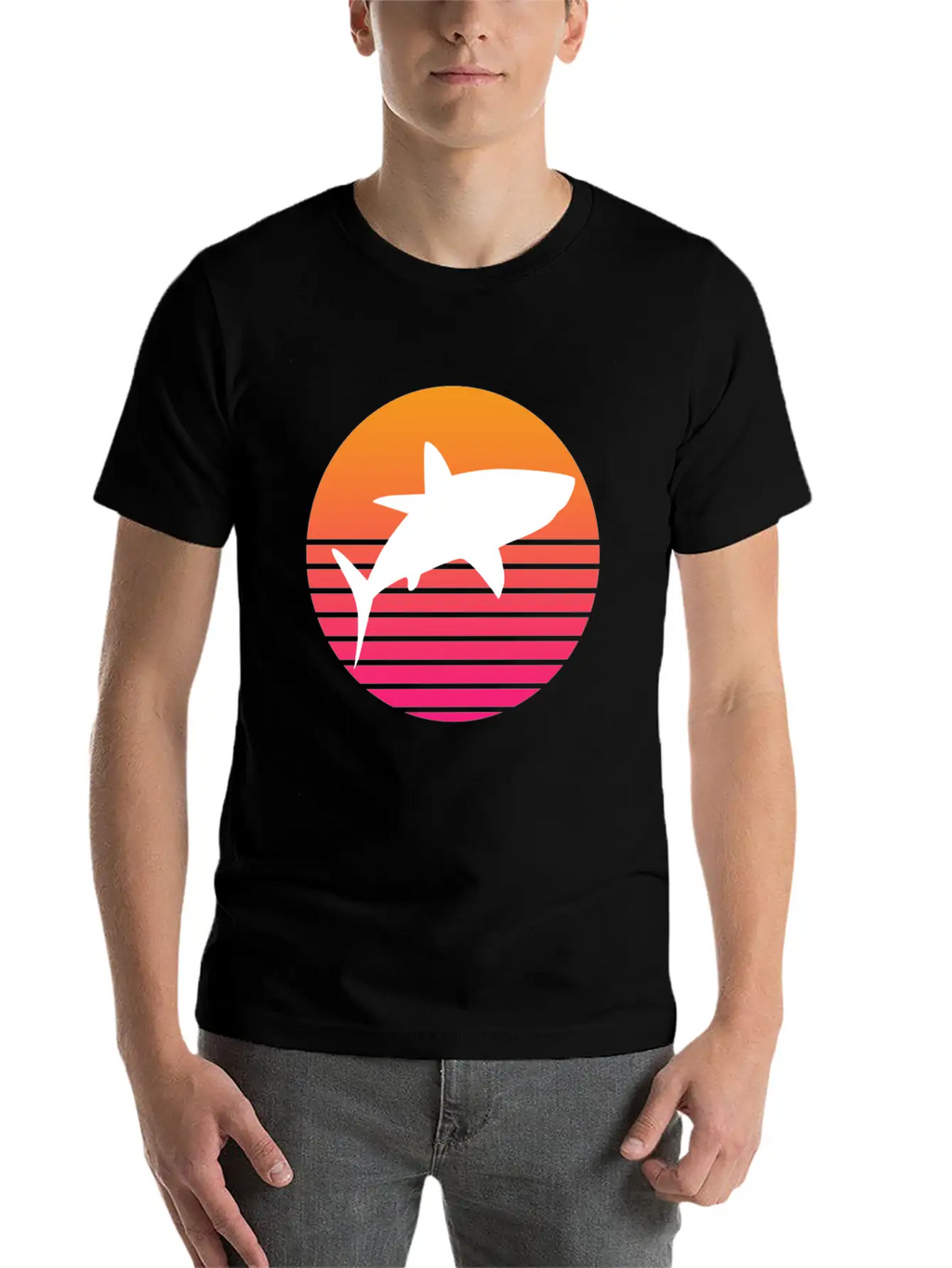 Shark Retro Shark Save The Sharks Unisex Short Sleeve Soft Cotton T-Shirt – Casual Everyday Wear