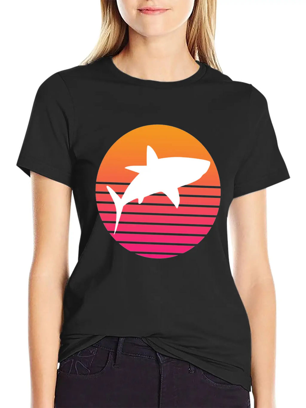 Shark Retro Shark Save The Sharks Unisex Short Sleeve Soft Cotton T-Shirt – Casual Everyday Wear