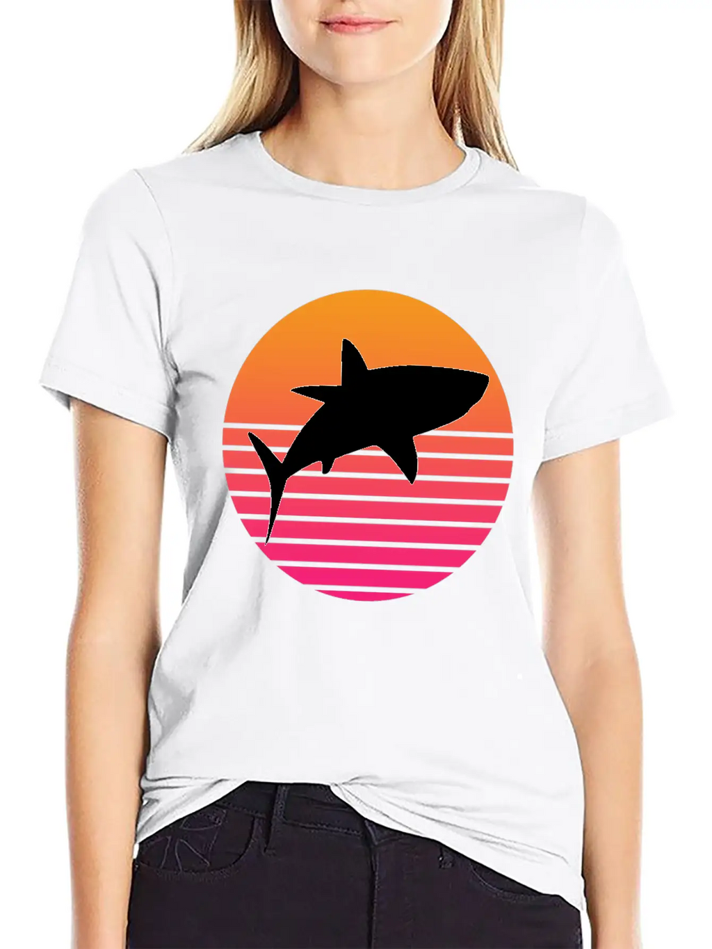 Shark Retro Shark Save The Sharks Unisex Short Sleeve Soft Cotton T-Shirt – Casual Everyday Wear