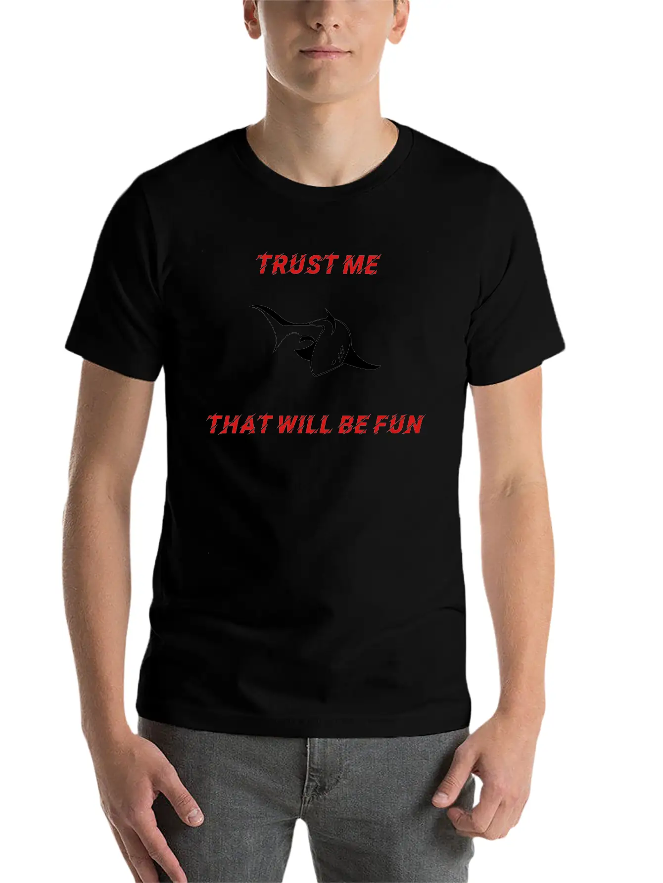 SHARK - TRUST ME Unisex Casual T-Shirt – Clean Design For Daily Comfort