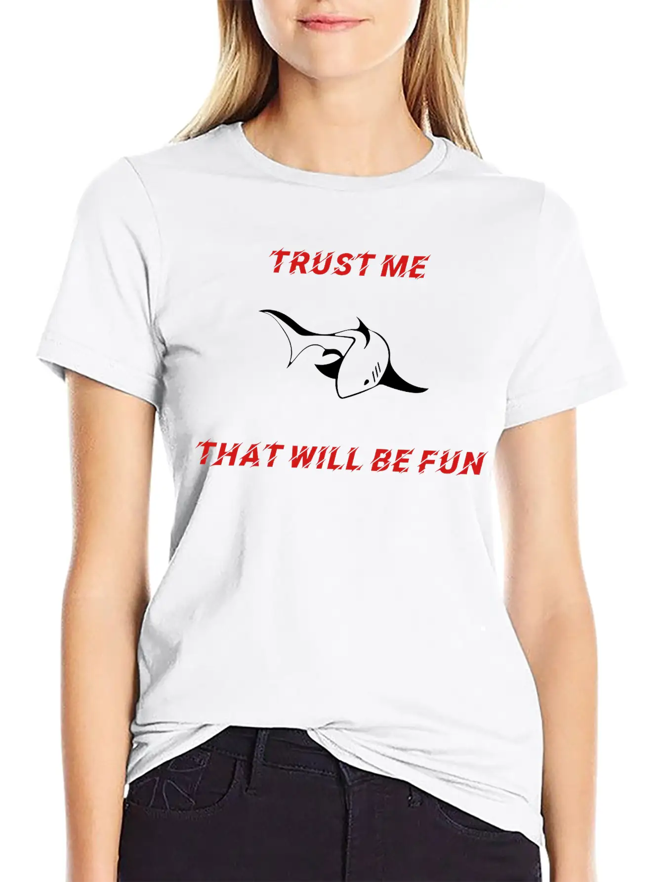 SHARK - TRUST ME Unisex Casual T-Shirt – Clean Design For Daily Comfort