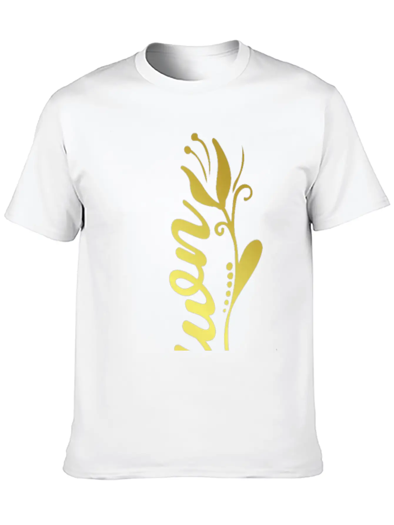 Shawn Name Faux Gold Tulip Flourish Stylish Everyday T-Shirt – Unisex Basic Cotton Tee