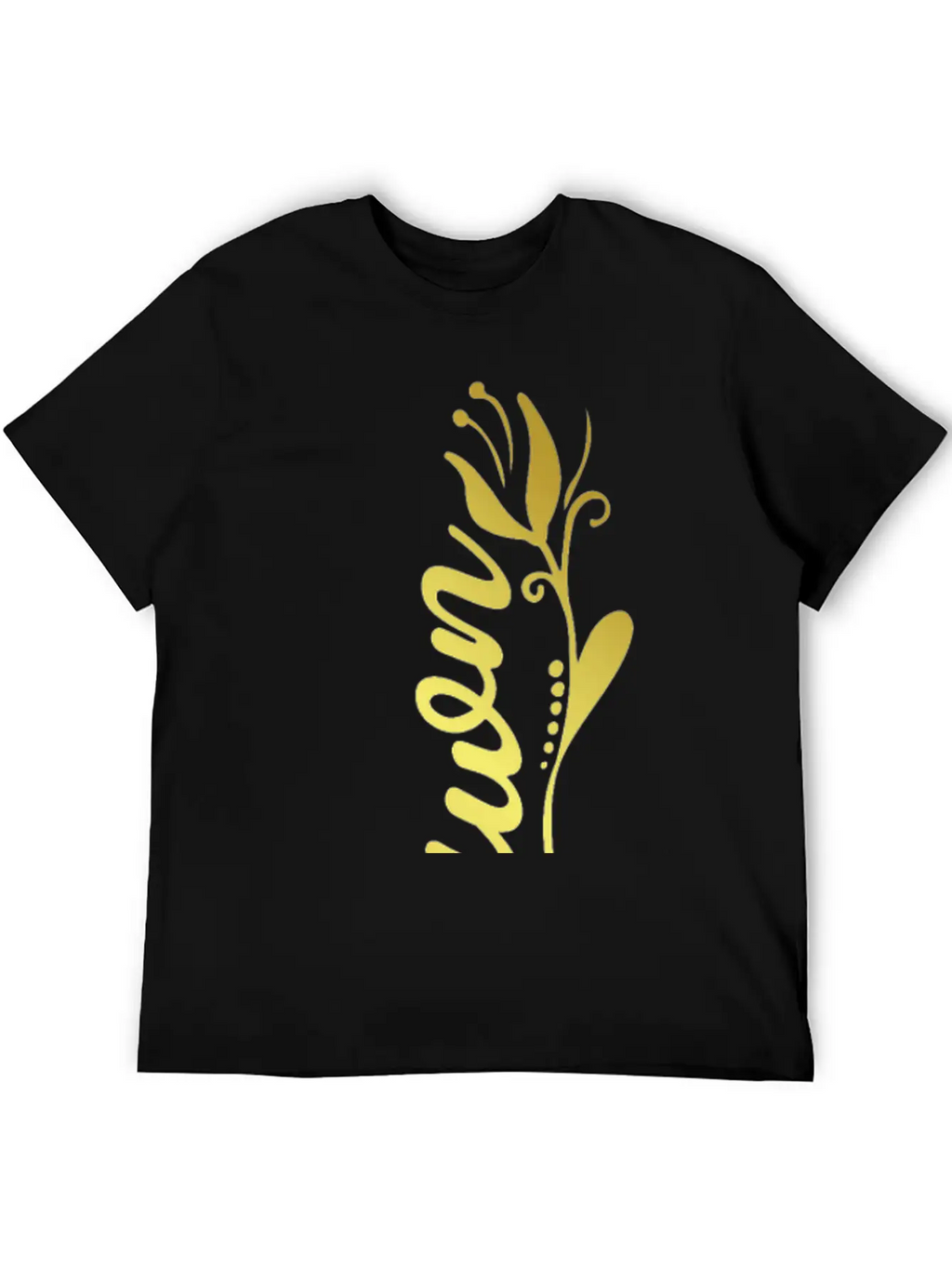 Shawn Name Faux Gold Tulip Flourish Stylish Everyday T-Shirt – Unisex Basic Cotton Tee