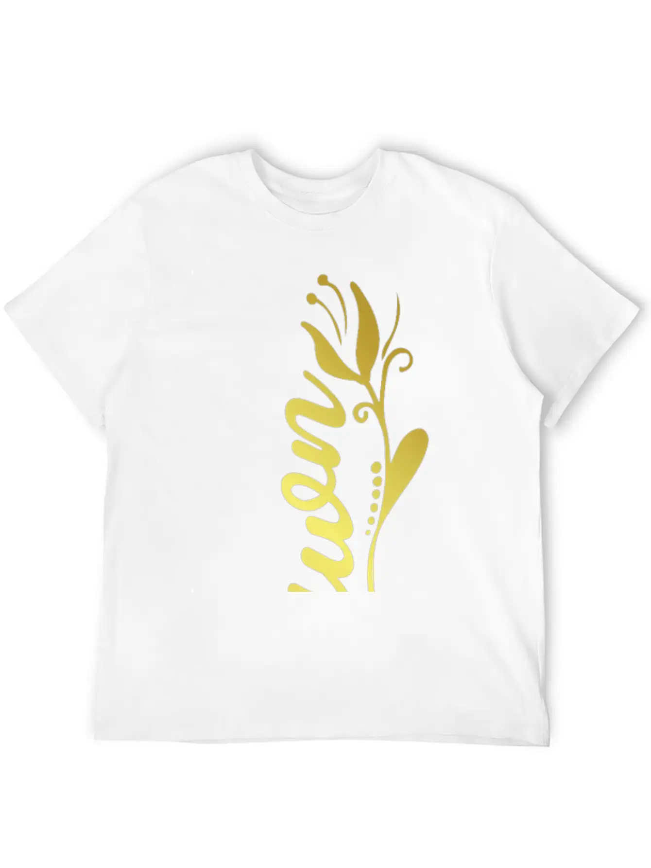 Shawn Name Faux Gold Tulip Flourish Stylish Everyday T-Shirt – Unisex Basic Cotton Tee