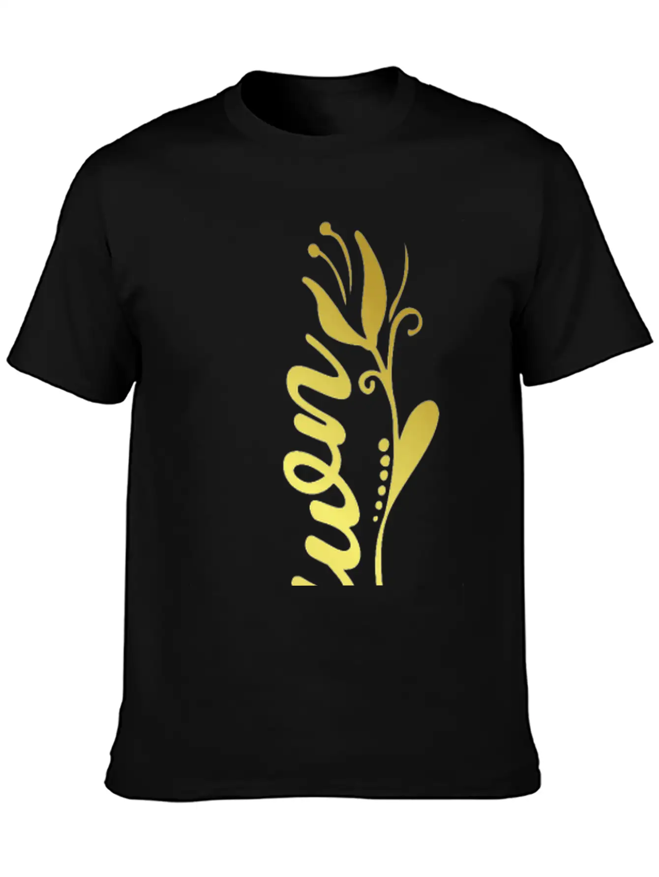 Shawn Name Faux Gold Tulip Flourish Stylish Everyday T-Shirt – Unisex Basic Cotton Tee